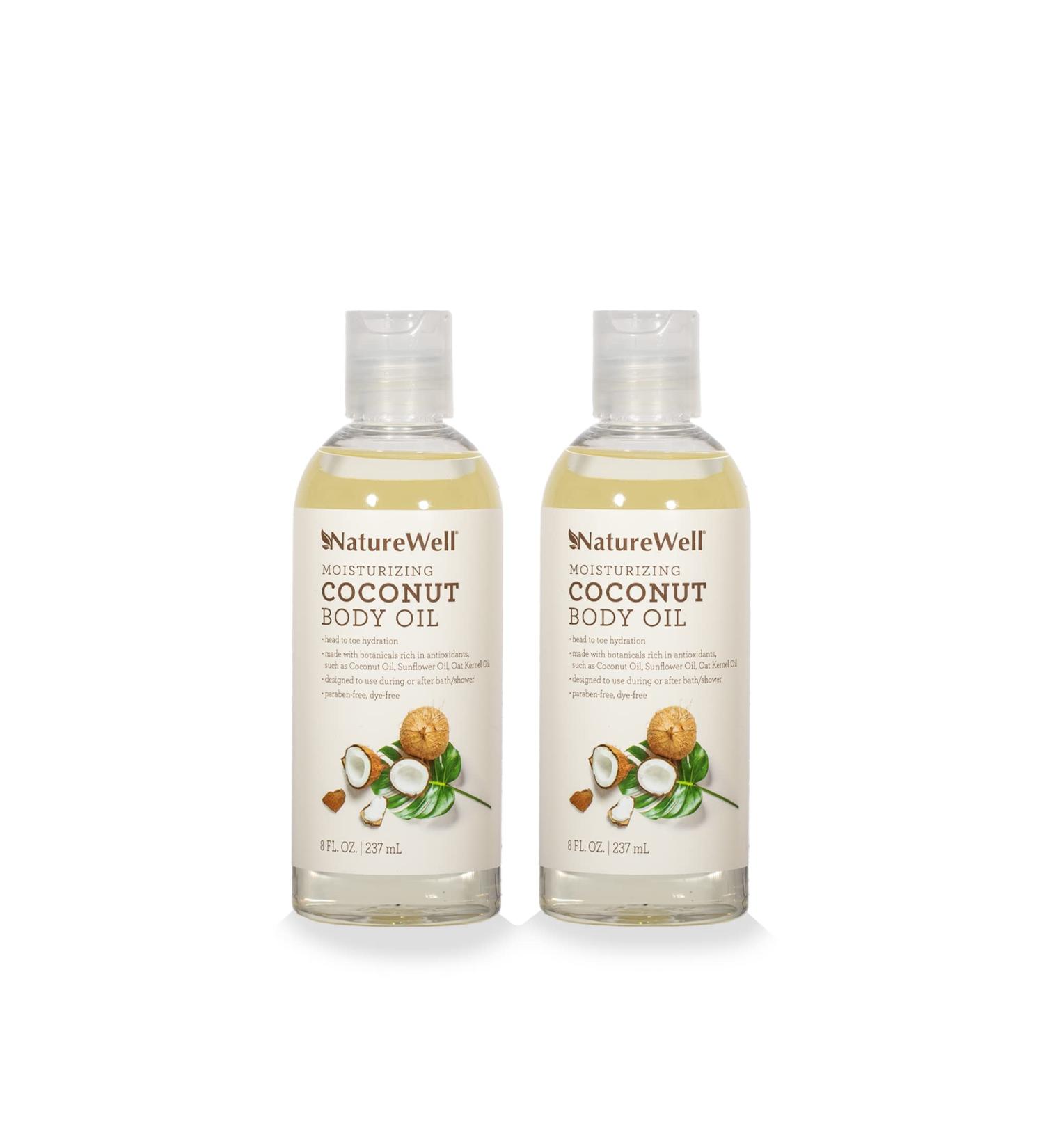 NATURE WELL Moisturizing Coconut Oil for Bath Body & Shower - Pack of 2 (8 Fl Oz Each) - Buy Online on GoSupps.com
