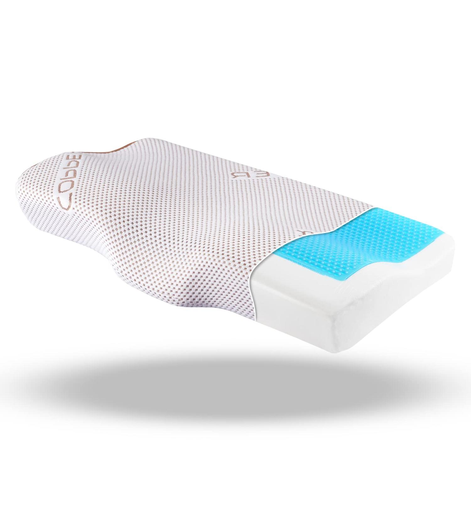 Buy Threads for Bed Orthopedic Memory Foam Neck Support Pillow with Cool Gel - Ergonomic Hi-Low Design Hypoallergenic Washable Cover Perfect 12cm-6cm Slope - 60x36x11/6cm - Buy Online on GoSupps.com