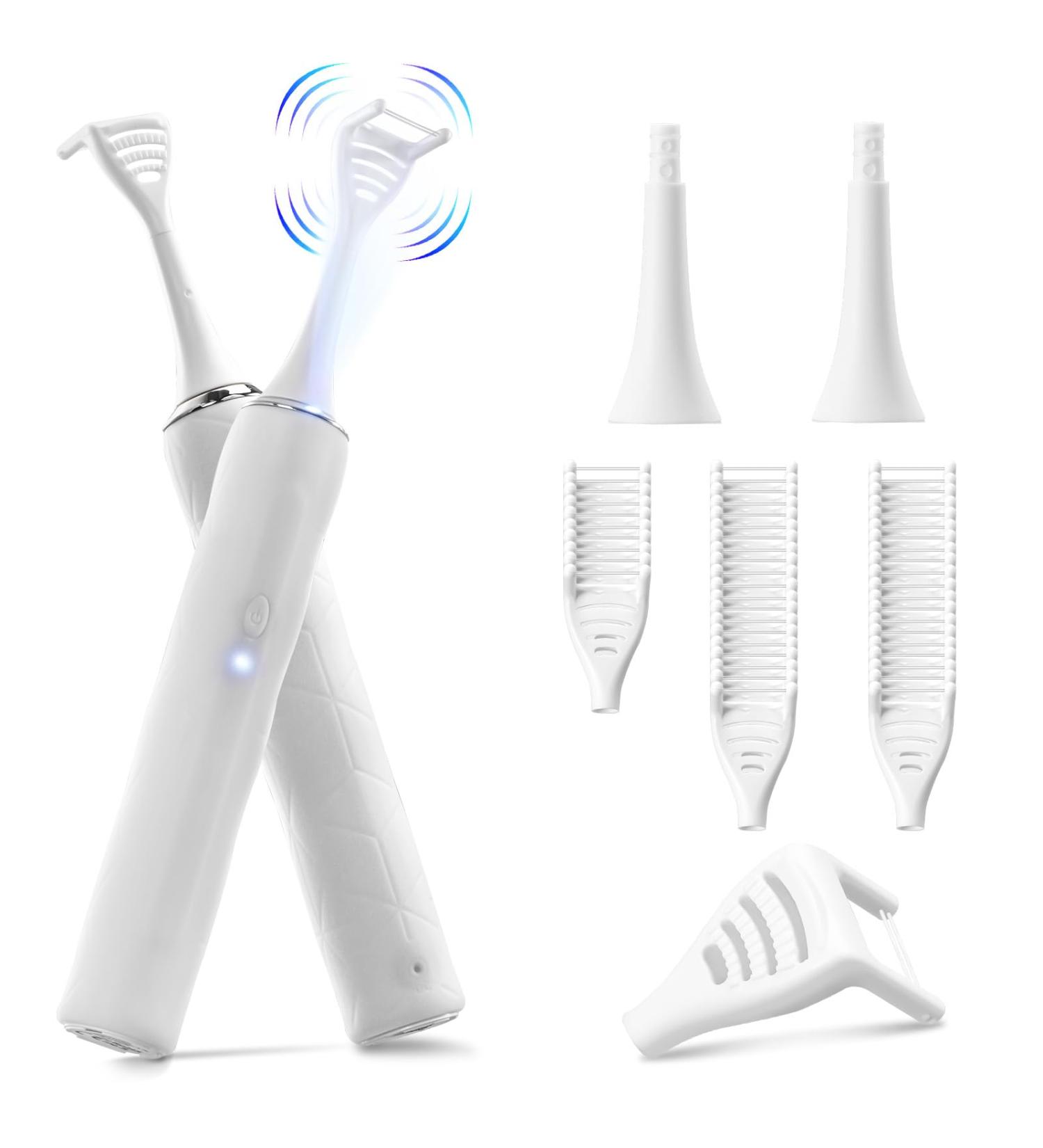 Electric Flosser for Teeth | 4 Speeds 50 Heads Gum Stimulator & Tongue Cleaner | Best Dental Tool for Adults & Kids - Shop Internationally - Buy Online on GoSupps.com