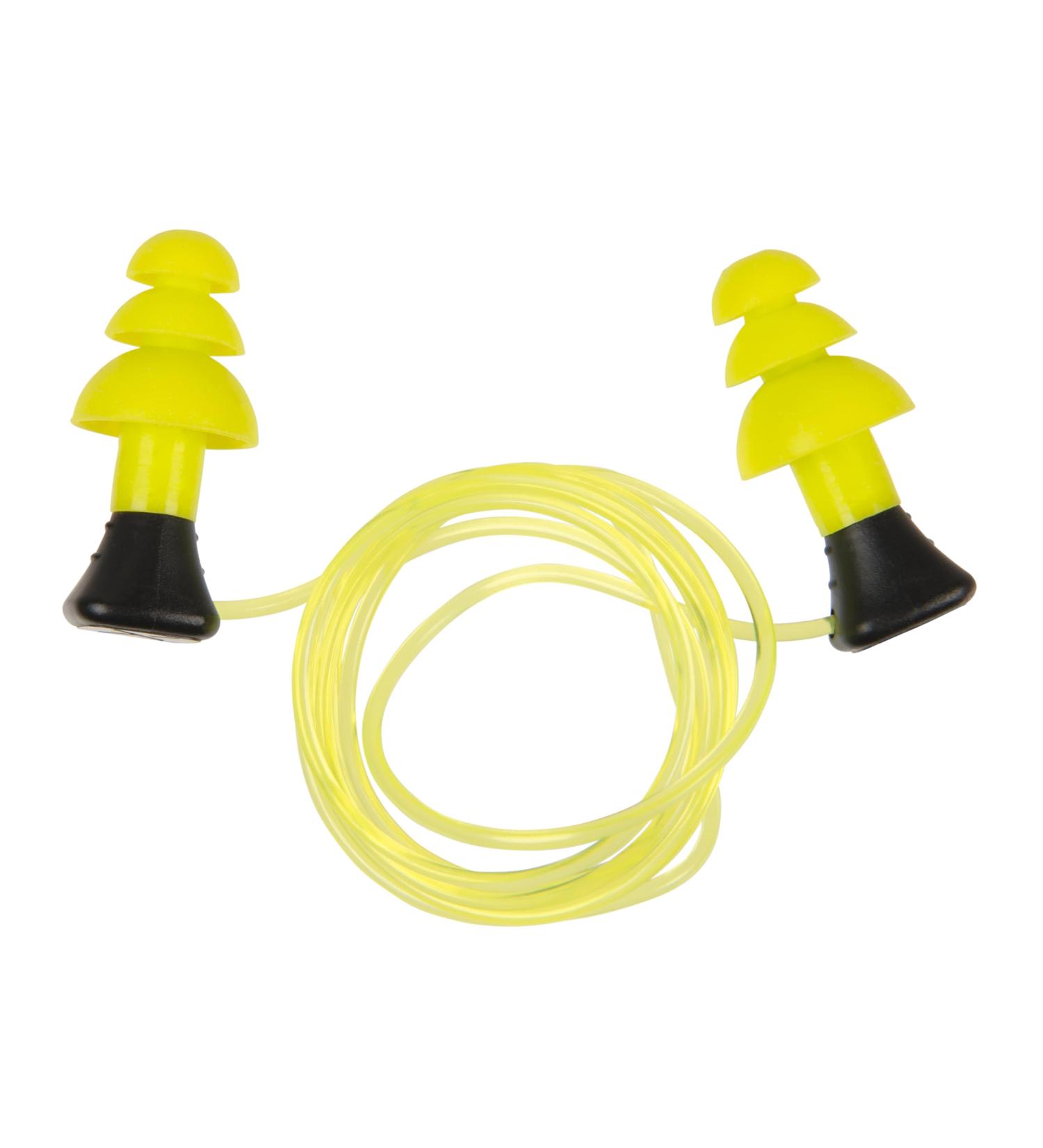 ULTRX Tethered Silicone Ear Plugs 3-Pairs Yellow