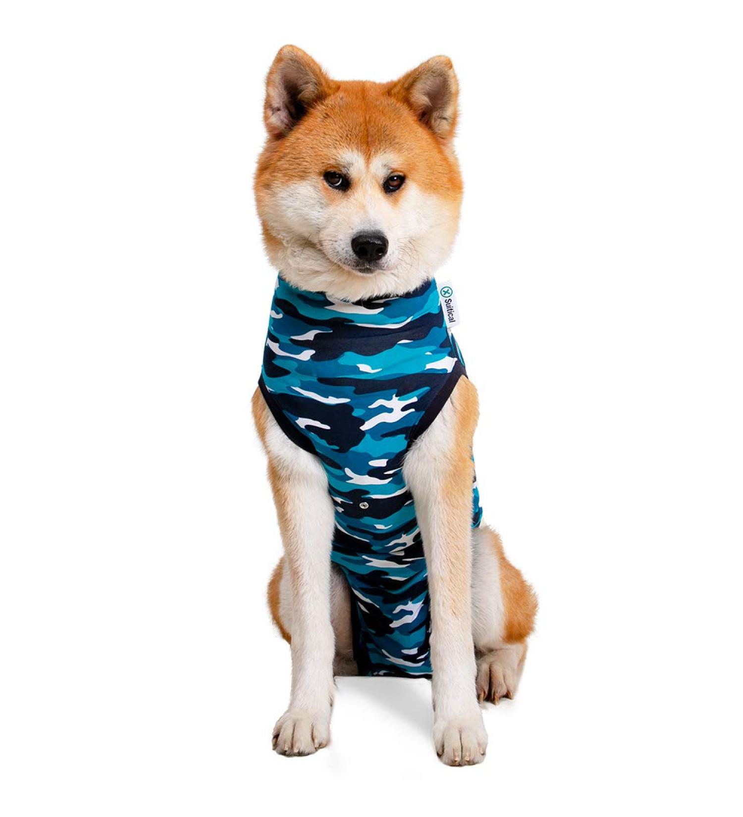 Suitical Recovery Suit for Dogs - XXL Blue Camouflage | International Shipping - Buy Online on GoSupps.com