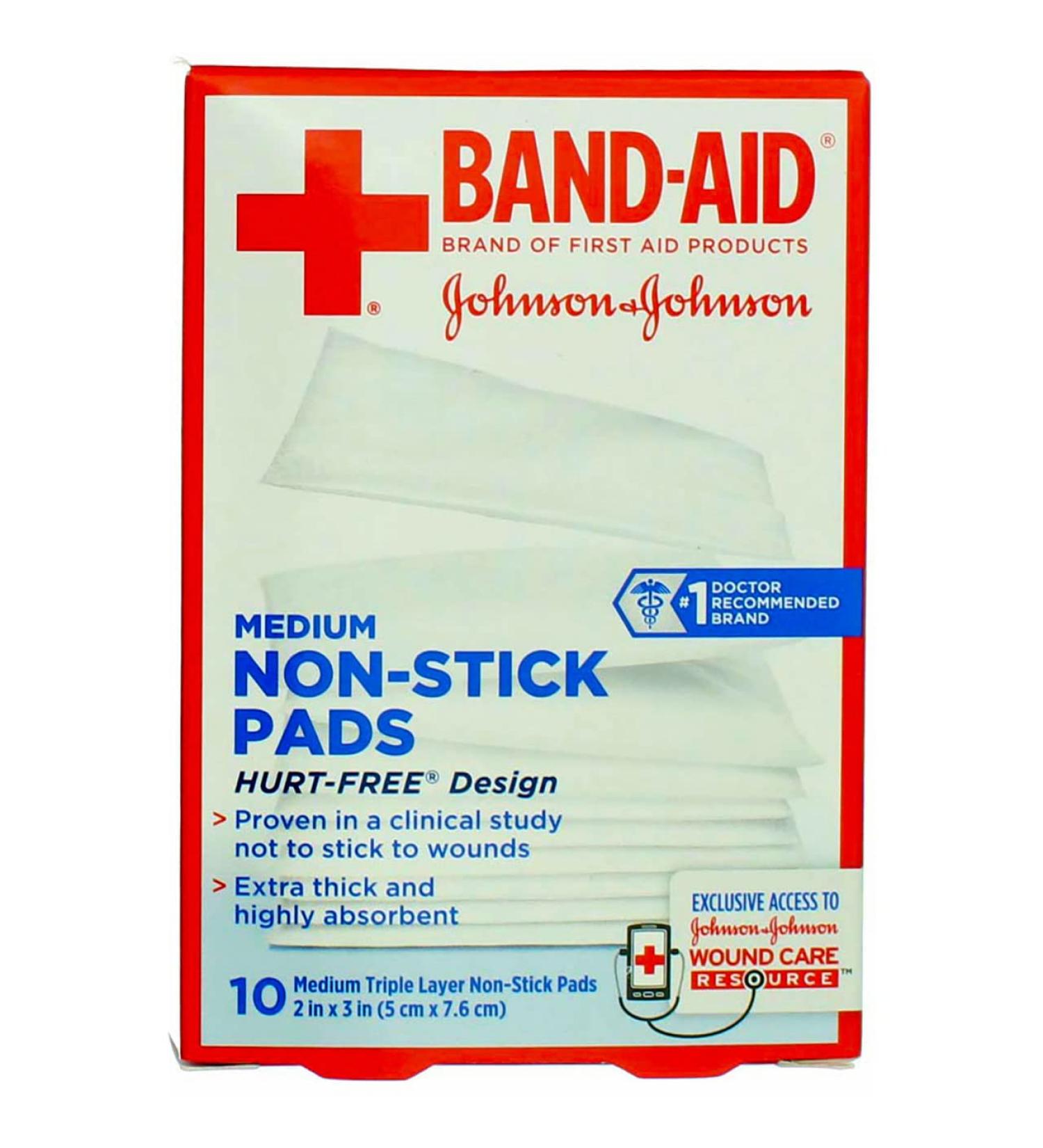 Band-Aid First Aid Pads Medium Non-Stick Pads 10 Count (Pack of 6) | 60 Pads Total - Buy Online on GoSupps.com