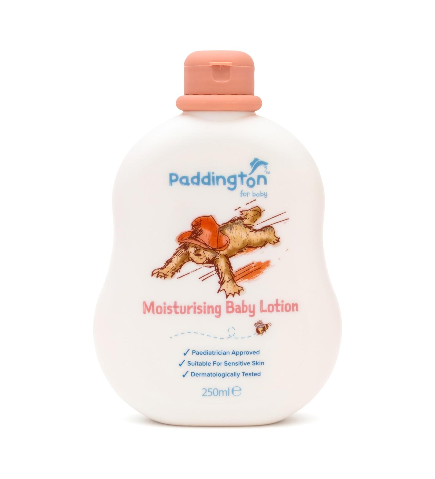 Paddington Baby Moisturizing Lotion 250ml - Suitable for Newborns + - Pediatrician Approved - Suitable for Sensitive Skin - Dematologically Tested - Made in the UK - 97% - Buy Online on GoSupps.com
