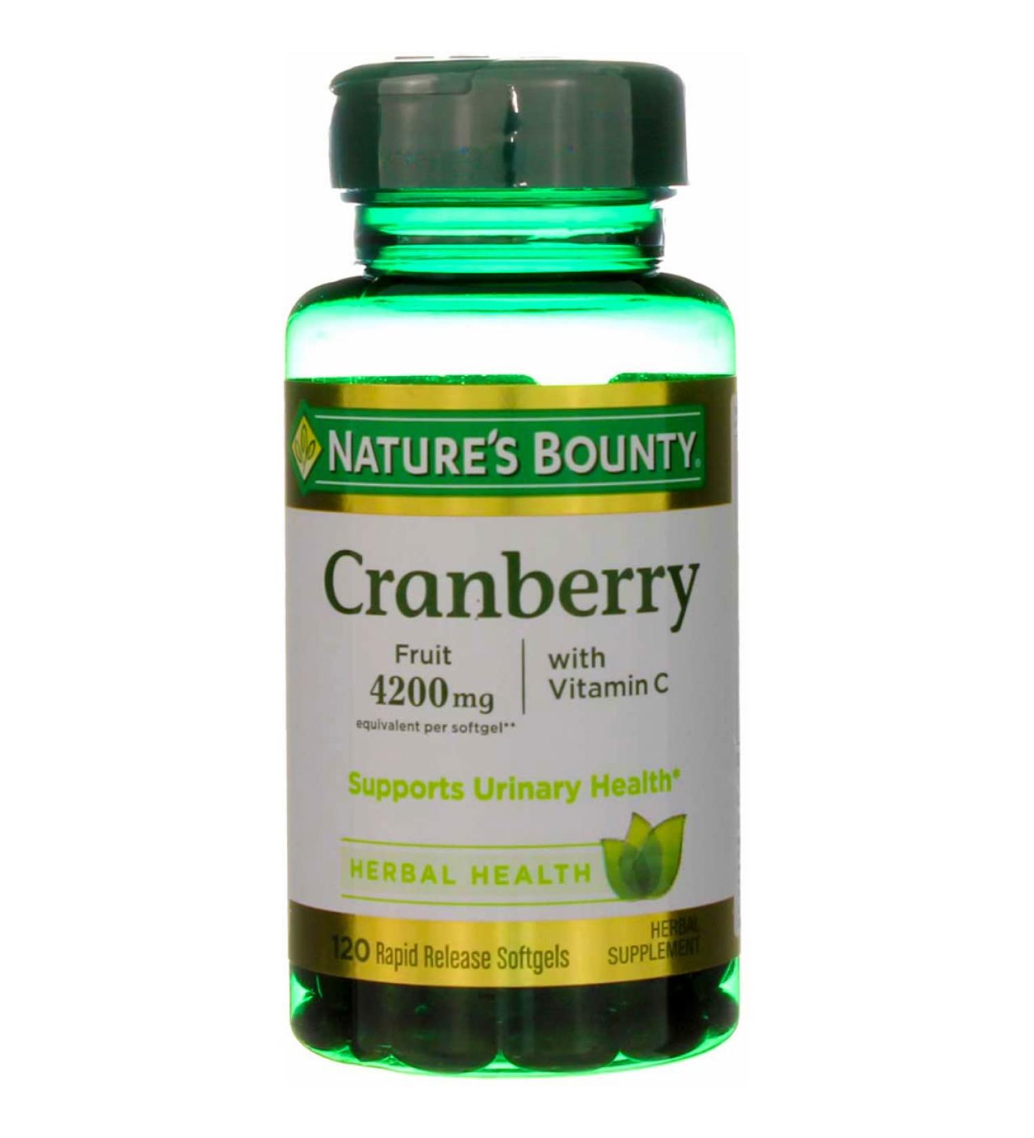 Nature's Bounty Cranberry Fruit 4200mg with Vitamin C - 120 Softgels - Buy Online on GoSupps.com