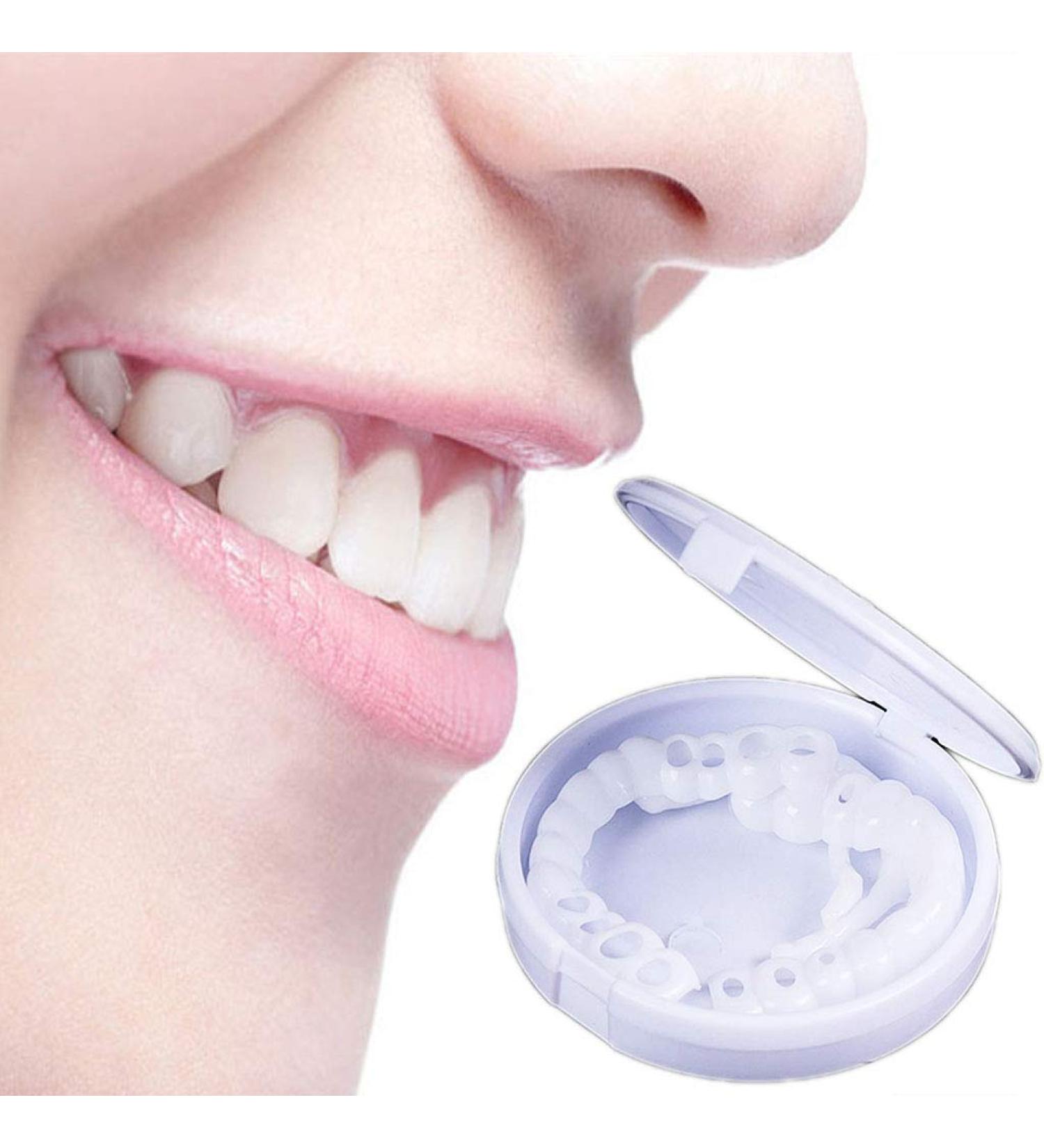 4 Pairs Teeth Simulation Teeth Whitening Kits Fake Veneers - Perfect Braces & No Pain Whitening Alternative 4Top+4Bottom With Box - Buy Online on GoSupps.com