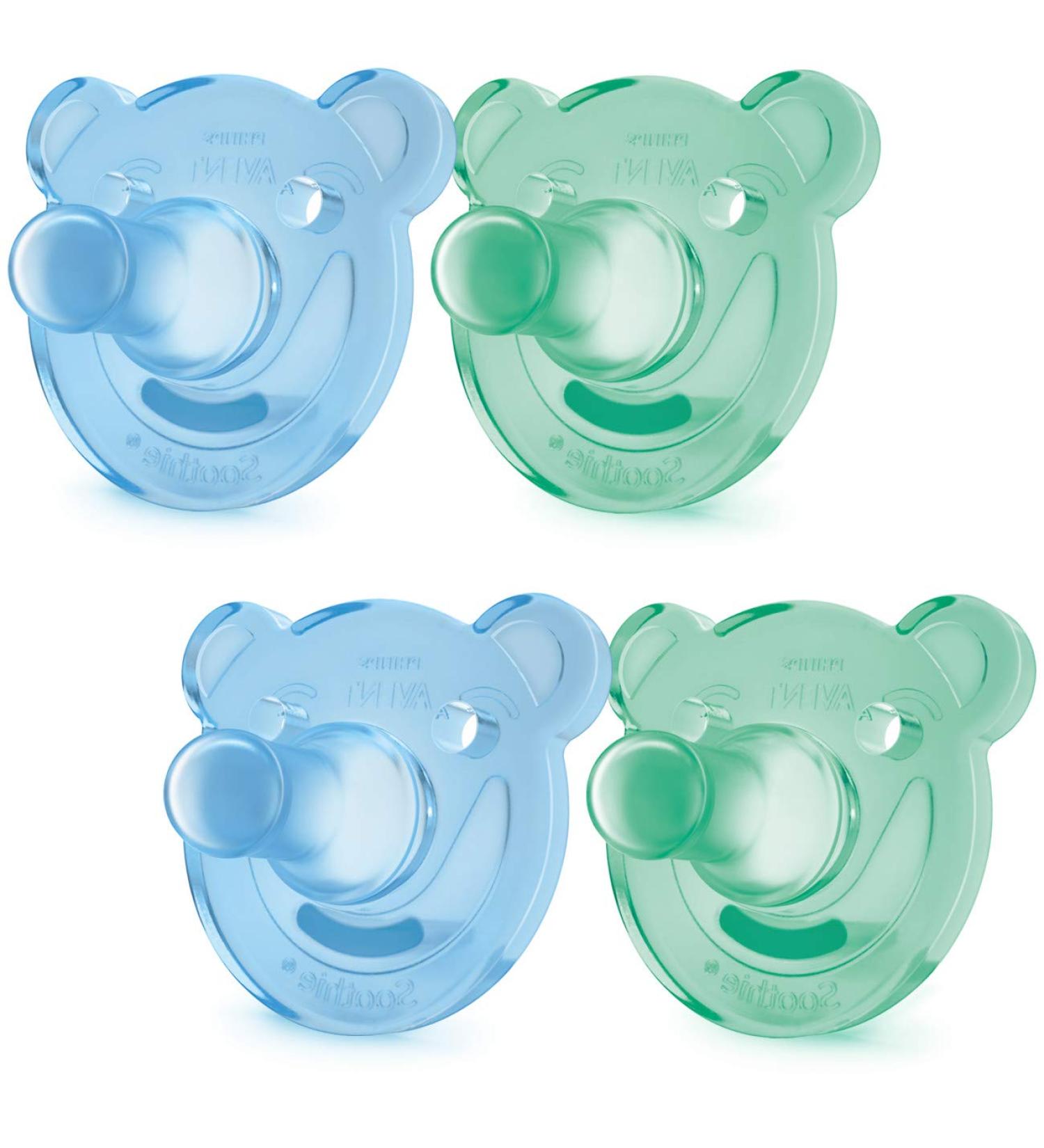 Philips AVENT Soothie Shapes Pacifier 0-3 Months Green/Blue 4 Pack - SCF194/41 - Buy Online on GoSupps.com