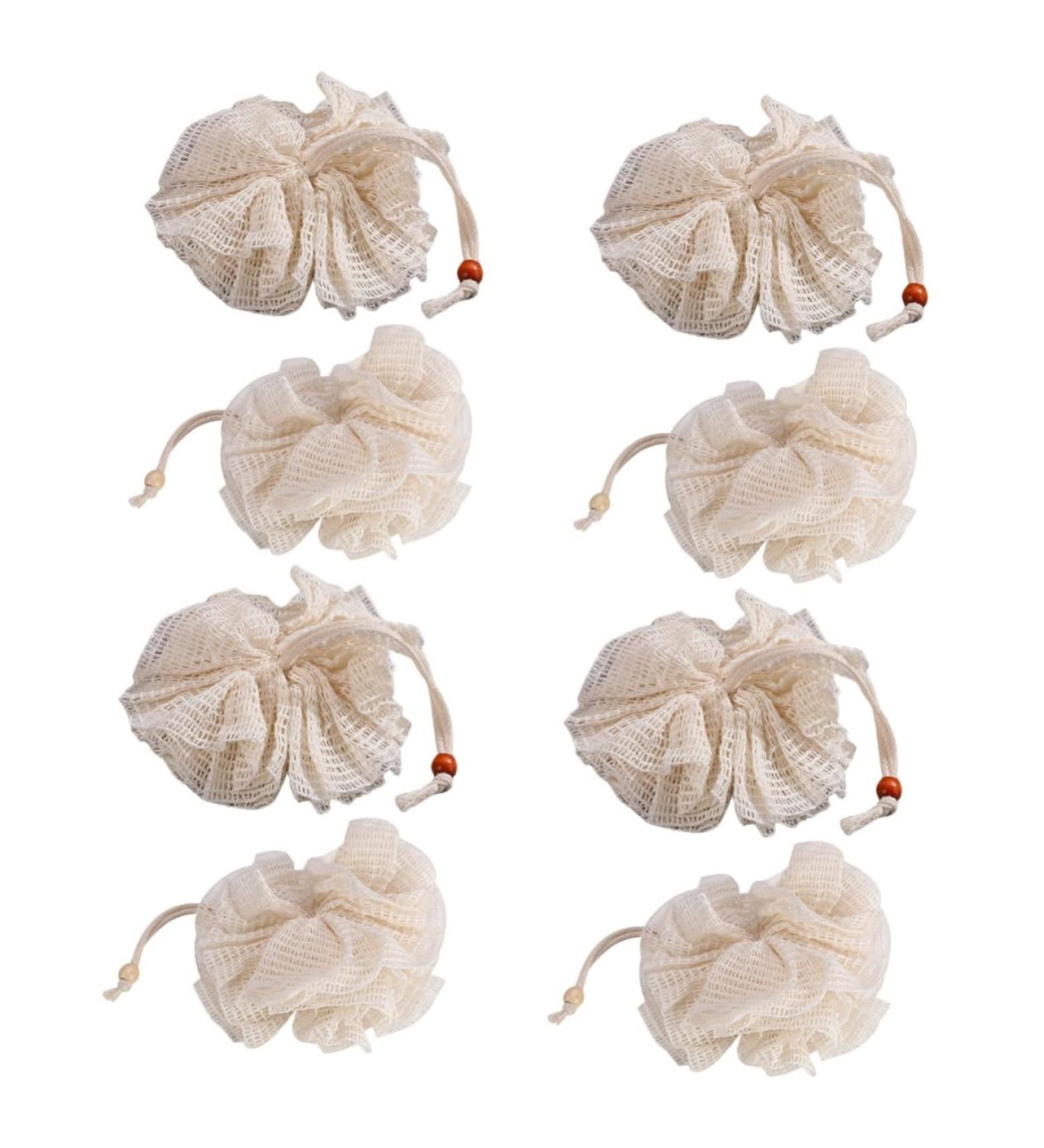 Buy Hemoton 8 pcs Foaming Net Loofah Bath Scrub Sponge Massage & Shower Pouf for Deep Cleansing | International Shipping Available - Buy Online on GoSupps.com