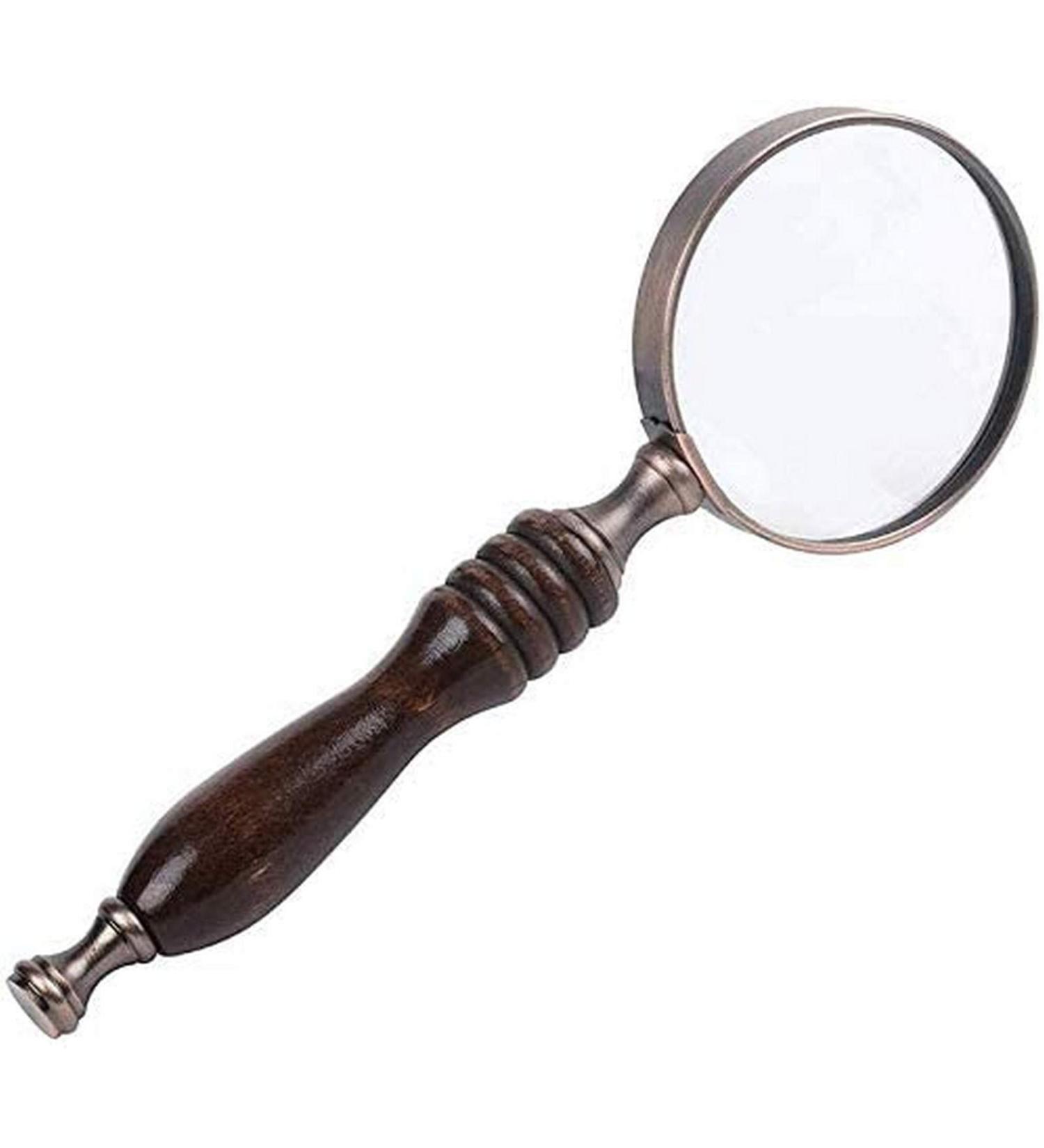 Magnifiers for Craft Work Reading Magnifier Magnifying Glass Sandalwood Handle Classical Retro Style Hand-held Metal Magnifying Glass Collection Like Crafts Elderly Reading Newspaper Vision - Buy Online on GoSupps.com