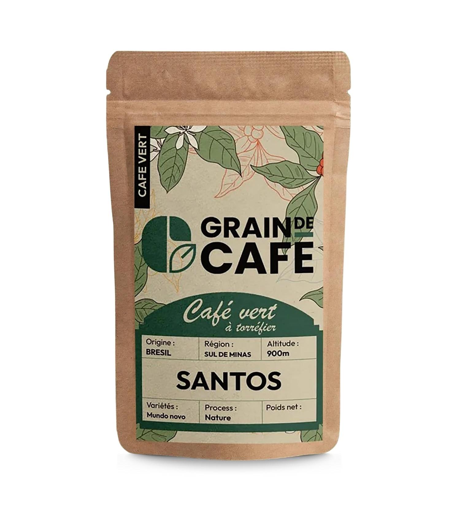  grain de cafe Graindecaf Brazil Santos Green Coffee 1kg | 100% Arabica Unroasted Self Roast | Raw Sul De Minas | Sweet & Praline | Coffe - Buy Online on GoSupps.com