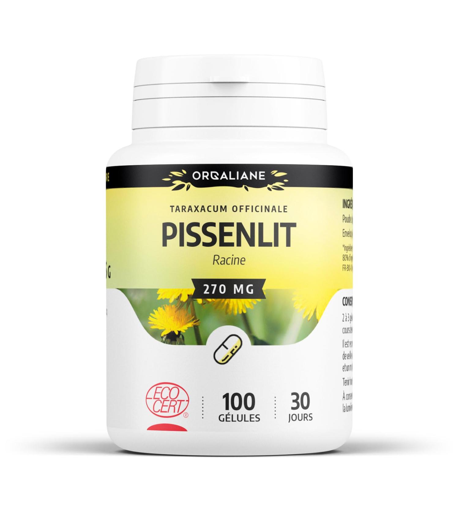 Organic Dandelion 270 mg - 100 Capsules - Ecocert Certified - Orgaliane - Buy Online on GoSupps.com