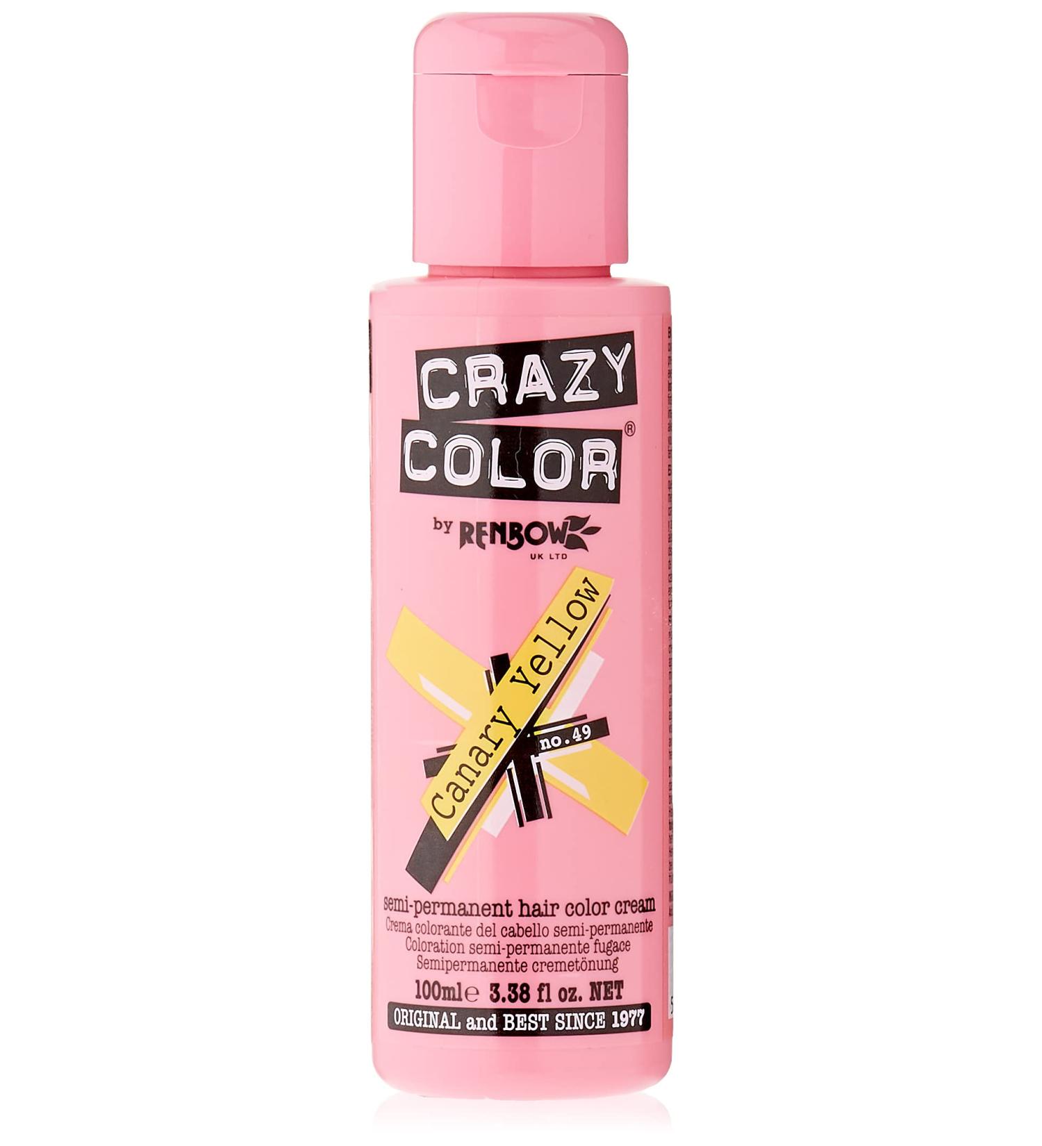 Crazy Color Canary Yellow No.49 - Semi-Permanent Hair Color Cream 100ml - Pack of 1 - Buy Online on GoSupps.com