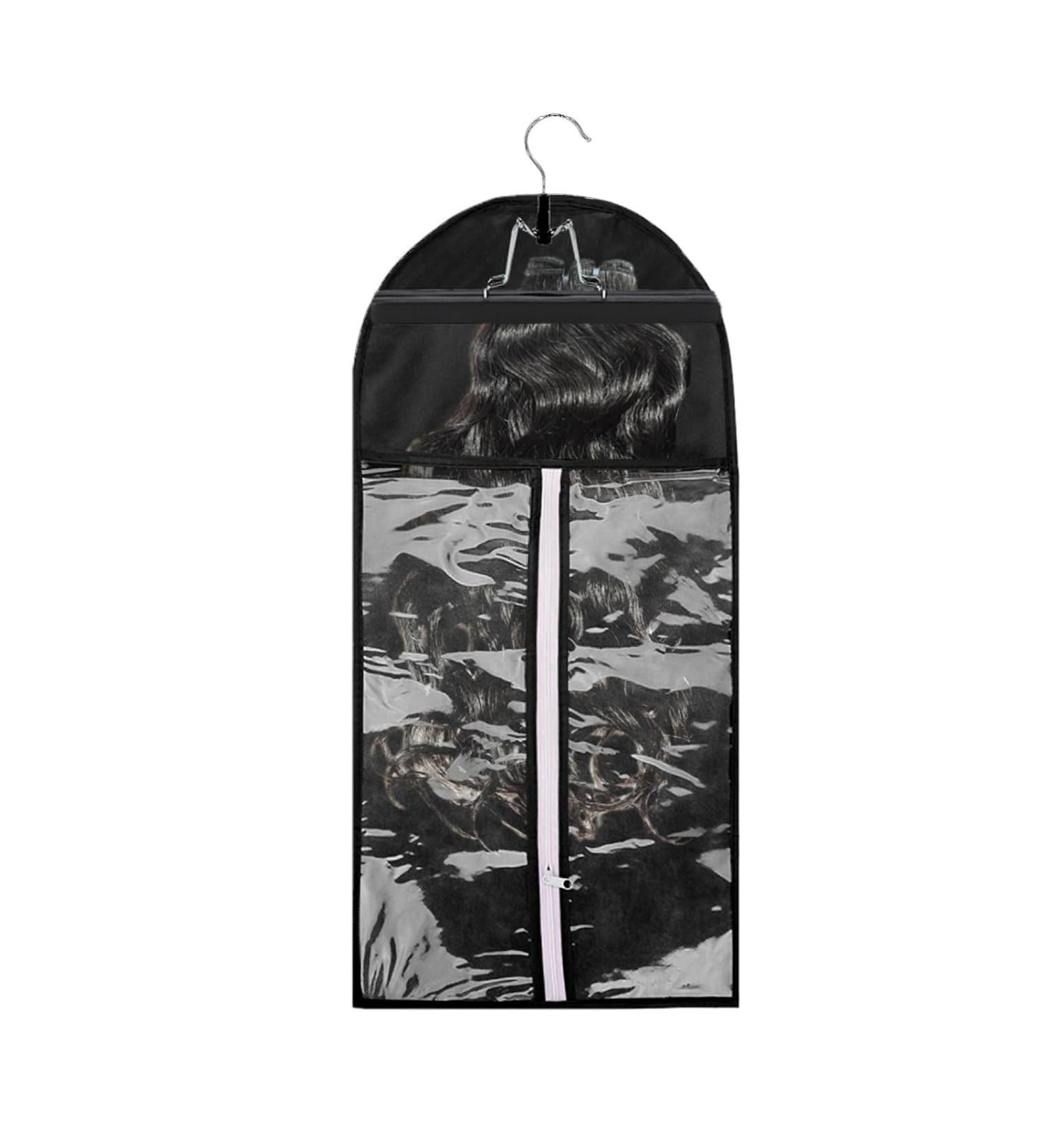 Sanon Hair Extension Holder & Portable Tote Bag | Fleece Suit with Hanging Pocket for Clip-In & Untreated Hair | 29 x 60 cm - Buy Online on GoSupps.com