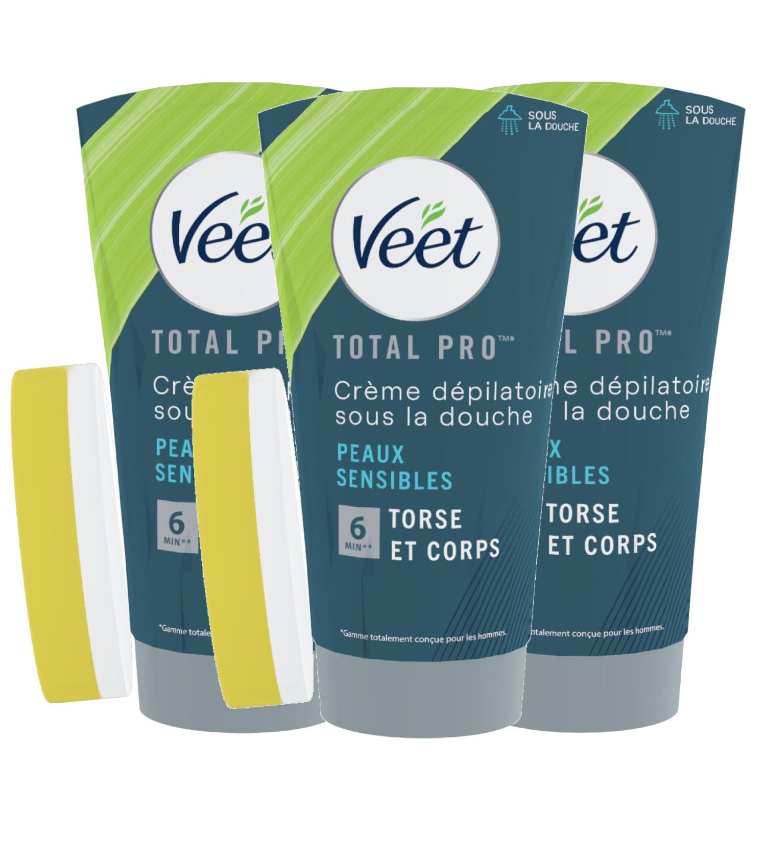 VEET MEN - Men's In-Shower Hair Removal Creams - Sensitive Skin (In-Shower Hair Removal Cream 3x150ml) - Buy Online on GoSupps.com