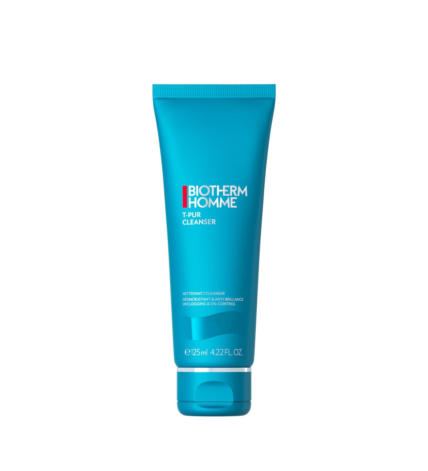 Biotherm Homme Face Wash for Men T-Pur Anti Oil & Shine Clay Cleanser Purifying Exfoliating Facial Cleanser with Zinc for Men For Normal to Oily Skin Christmas Gifts For Men 125 ml - Buy Online on GoSupps.com