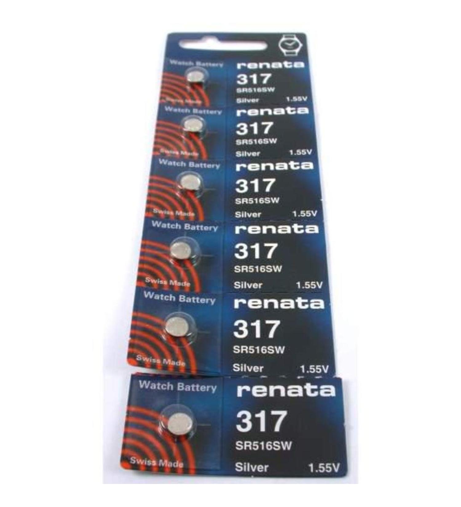 #317 Renata Watch Batteries 6Pcs