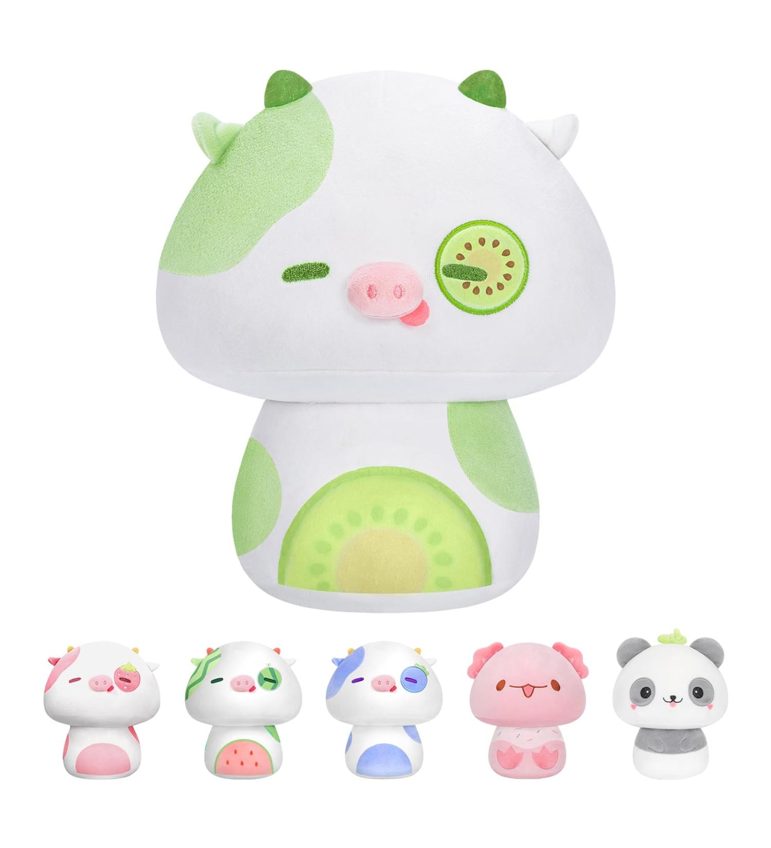 Mewaii 8'' Soft Kiwi Cow Mushroom Pillow Plush - Cuddly Green Cow Toy for Kids | 8 Inch Stuffed Animal - Buy Online on GoSupps.com