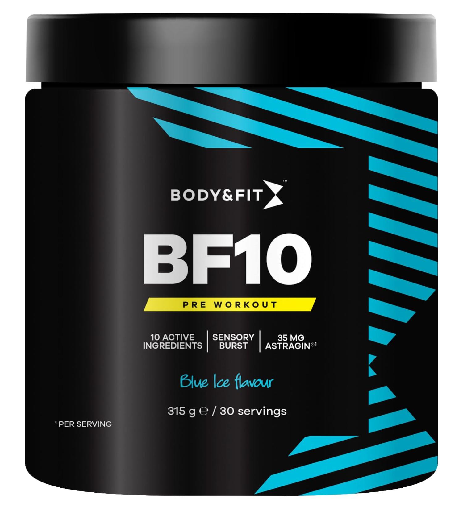 Body Fit Body & Fit PreWorkout 200 mg caffeine and 2000 mg Betalanine Blue Ice 315 grams - Buy Online on GoSupps.com