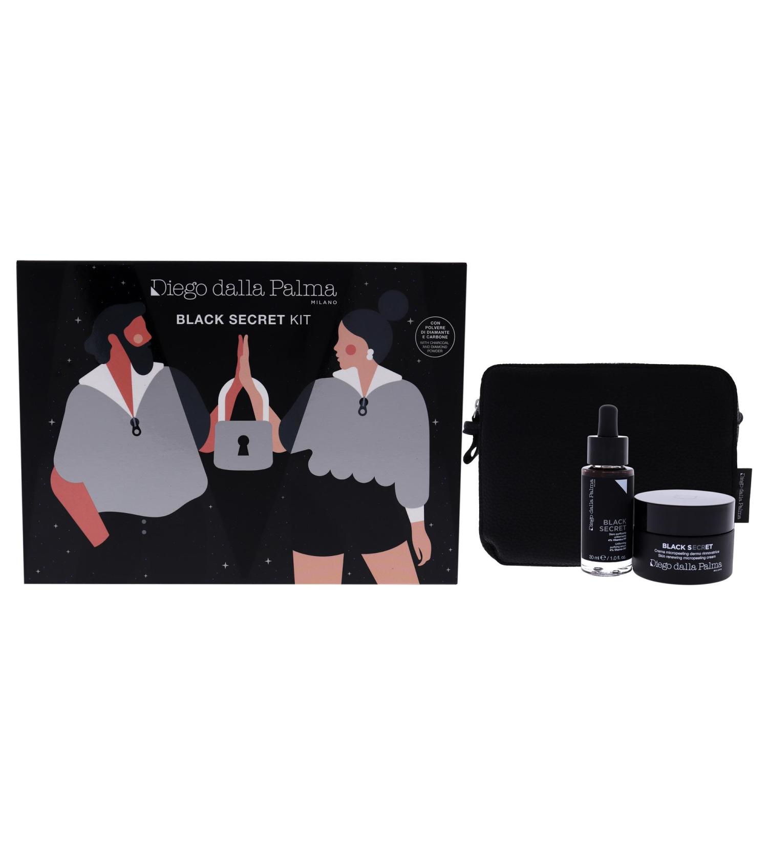 Diego Dalla Palma Black Secret Kit - 3 Pc Micropeeling Cream & Serum | International Shipping Available - Buy Online on GoSupps.com