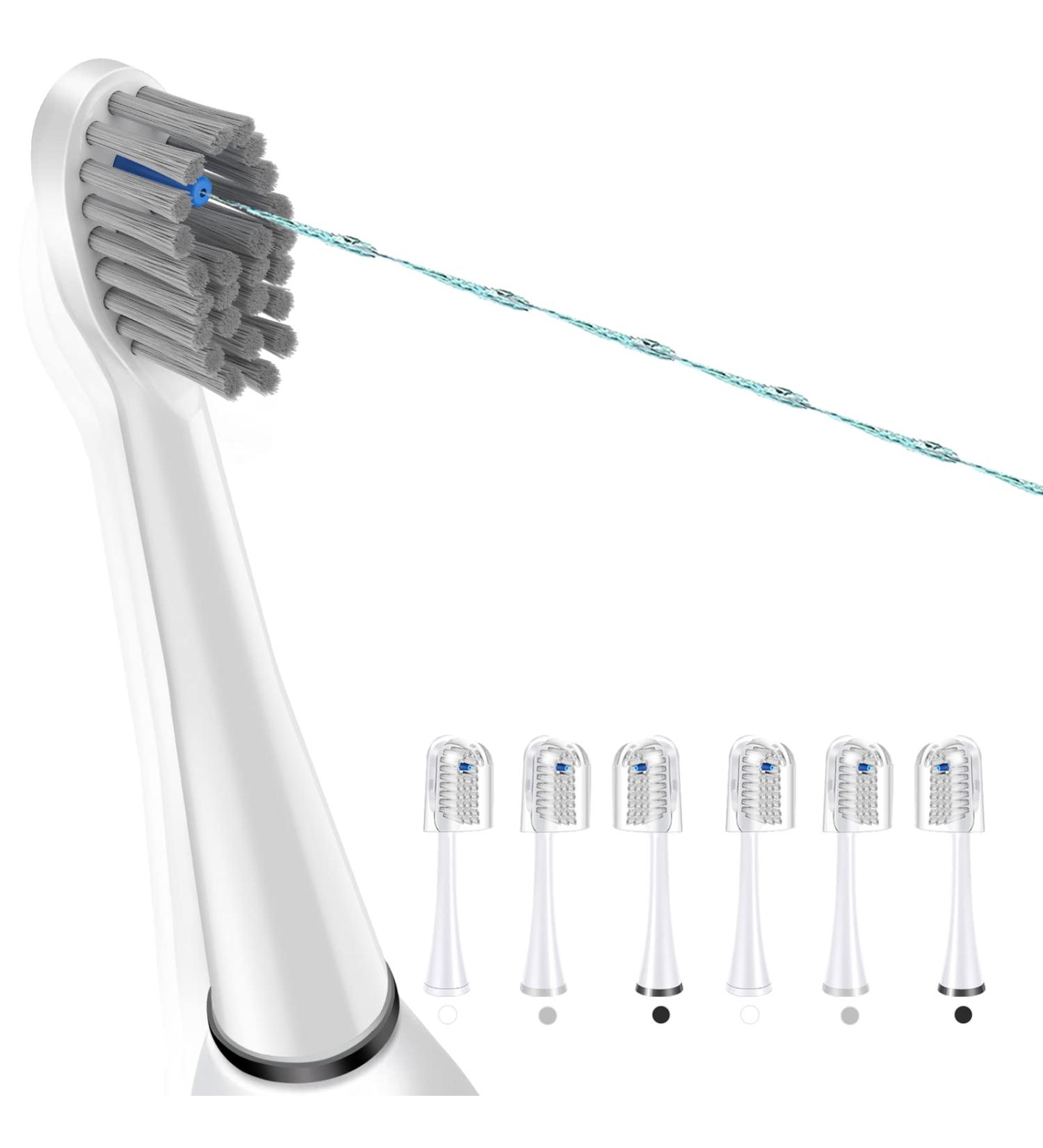 6-Pack LEDOSAKO Flossing Toothbrush Heads for Water-Pik Sonic Fusion 2.0 - Full Size White - Buy Online on GoSupps.com