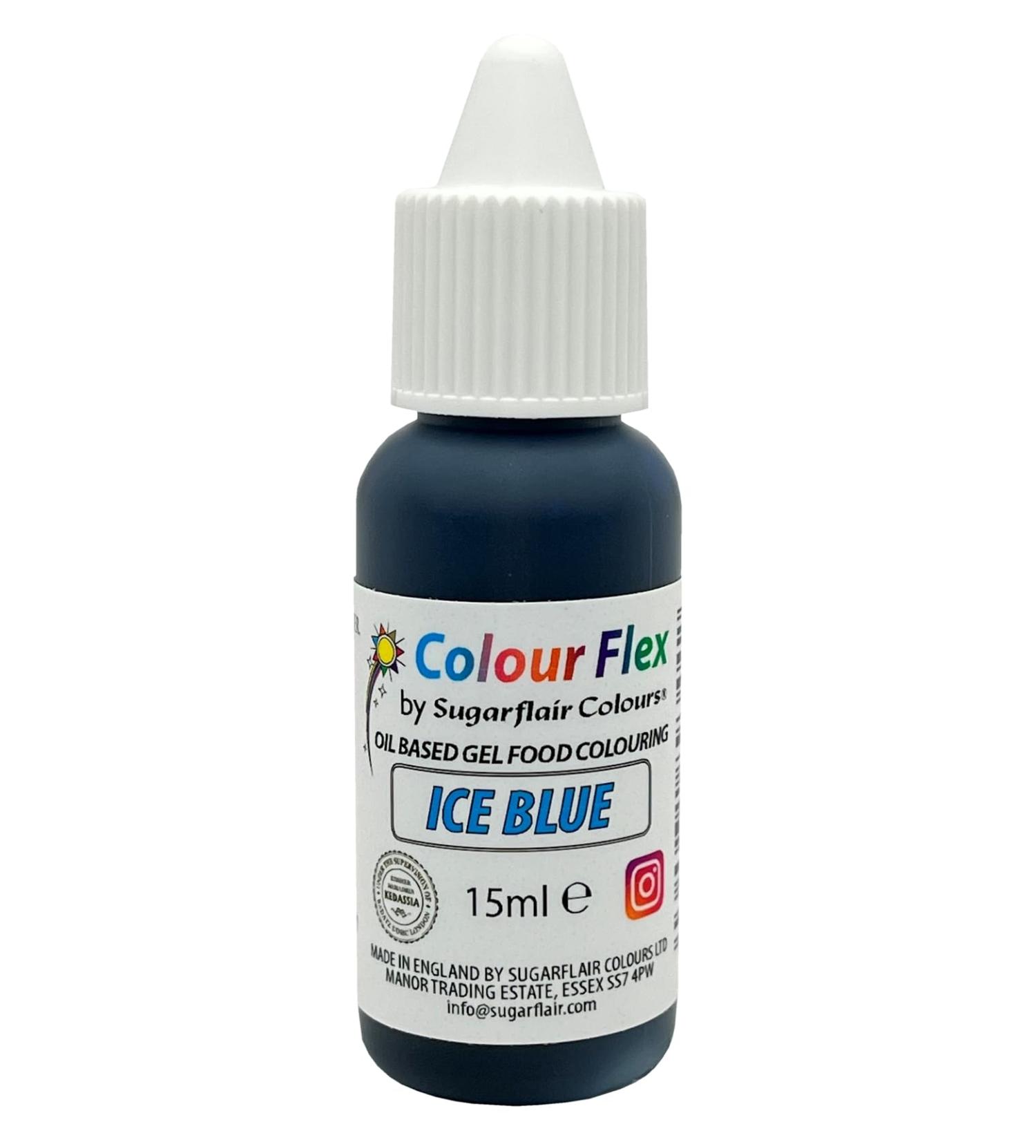 Colour Flex Ice Blue Oil Based Food Colouring Gel For Colouring High Fat Foods Buttercream Chocolate Batters Fondant Icing & More - 15ml