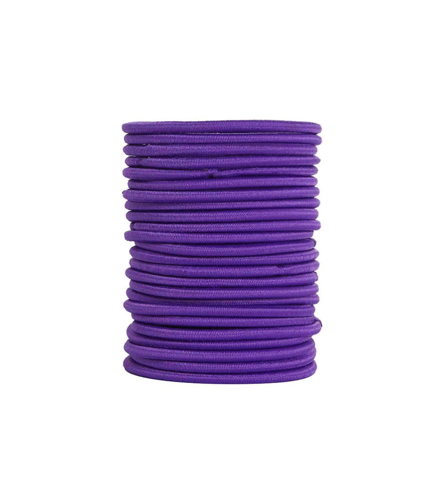12 PCS Elastic Hair Bands 3mm Elastic Hair Ties Ponytail Holders Bulk Hair Ties No Metal Gentle Elastics for Women Men Girls Kids (Purple)