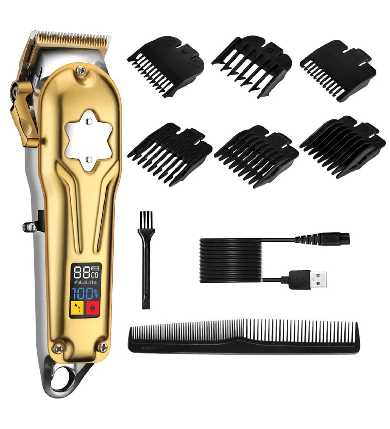 Professional Hair Clippers for Men | All-Metal Cordless Electric Hair Trimmer Grooming Kit - Rechargeable Barber Clippers - Buy Online on GoSupps.com