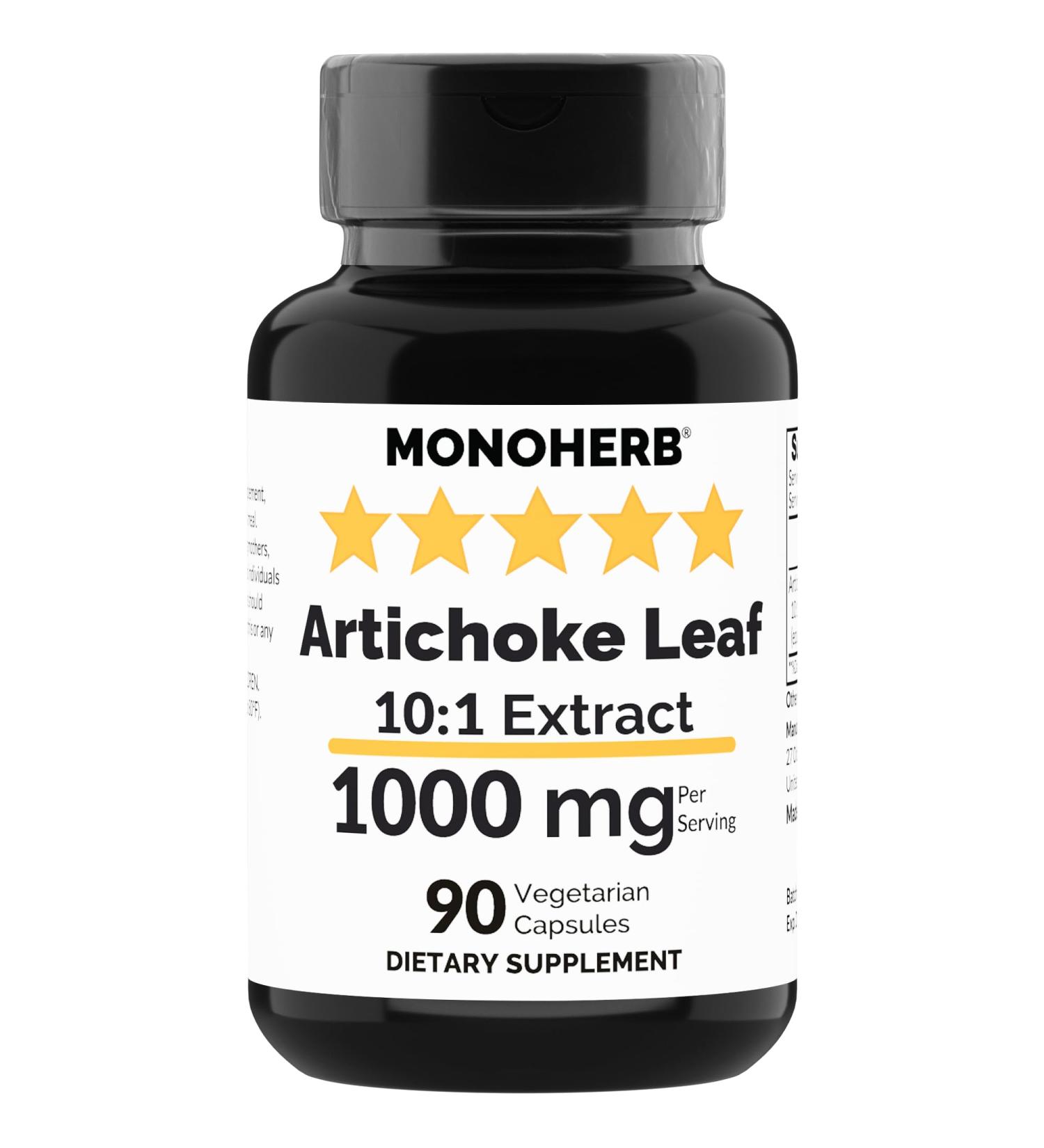 MONOHERB Artichoke Leaf Extract 1000 mg - 90 Vegetarian Capsules - Buy Online on GoSupps.com