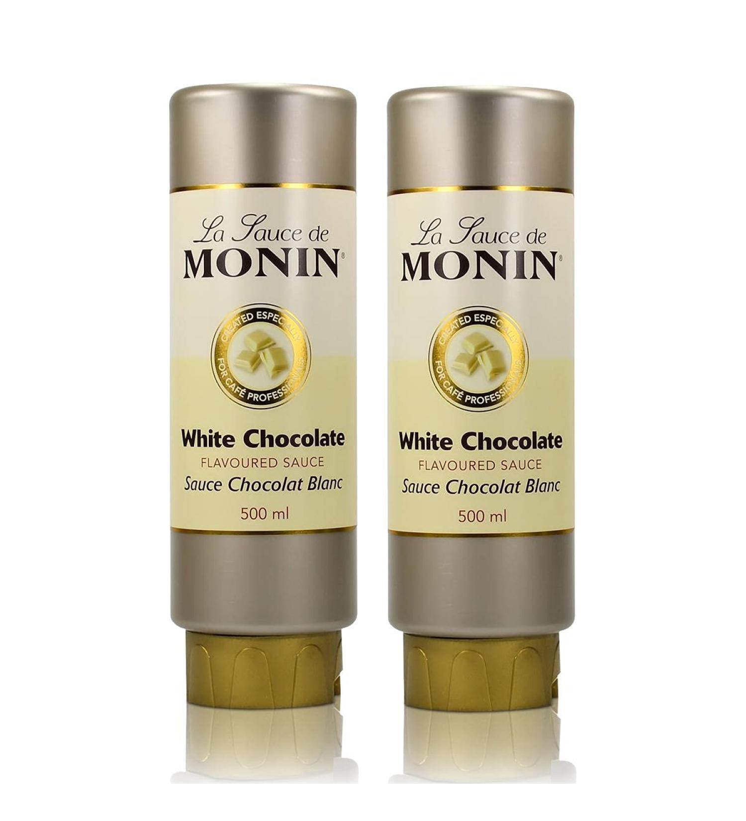 2 x Monin white chocolate sauce 500 ml - white Chocolate flavoured sauce