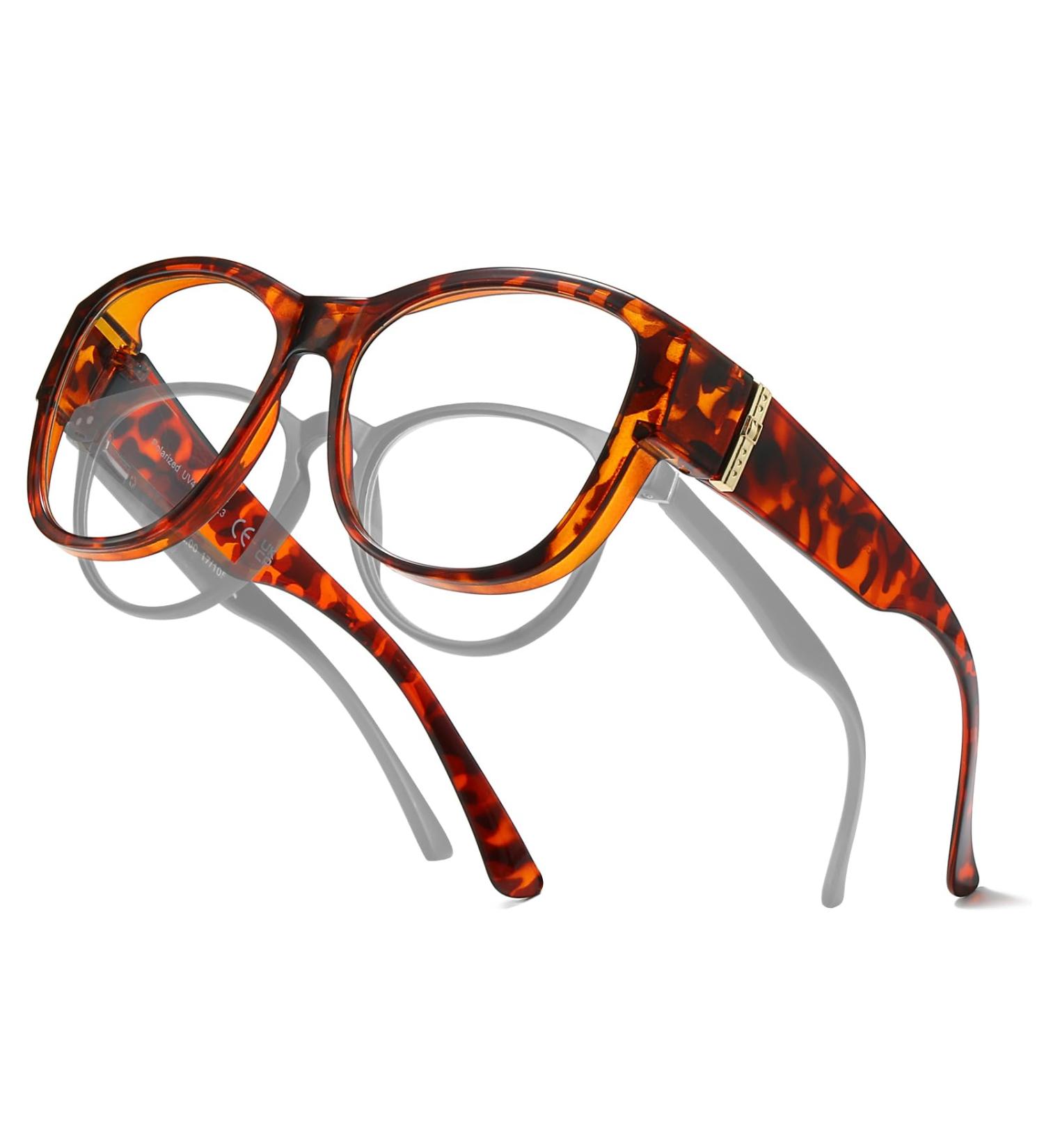 Myiaur Blue Light Blocking Glasses for Women | Trendy Fit Over Eyewear for Computer Reading TV Phone & Gaming - A02 Tortoise Frame Clear Lens - Buy Online on GoSupps.com