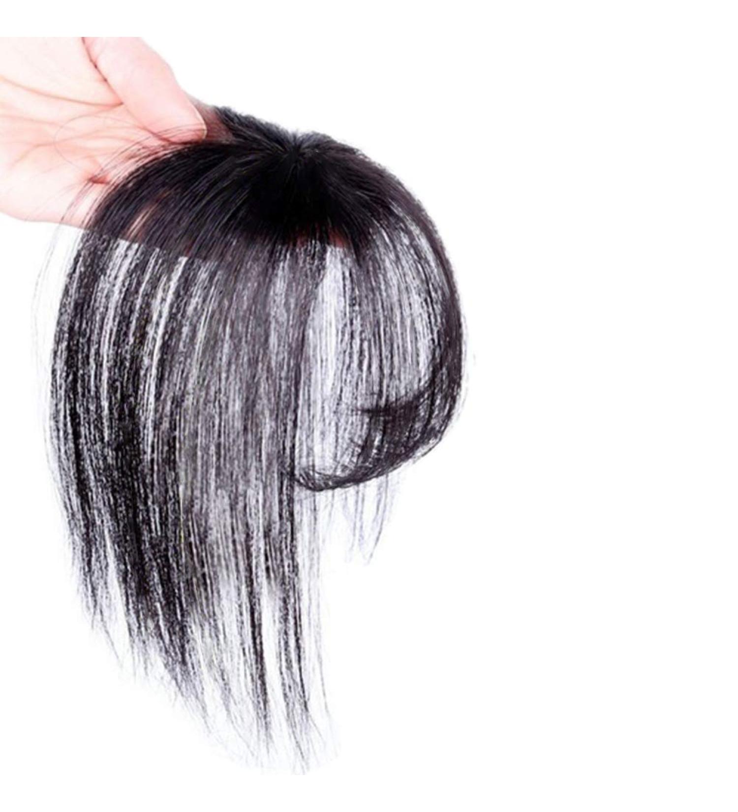 Tixiyu 3D Air Bangs Clip-In Human Hair Bangs Hairpiece Seamless & Invisible Black Hair Topper Extensions - Buy Online on GoSupps.com