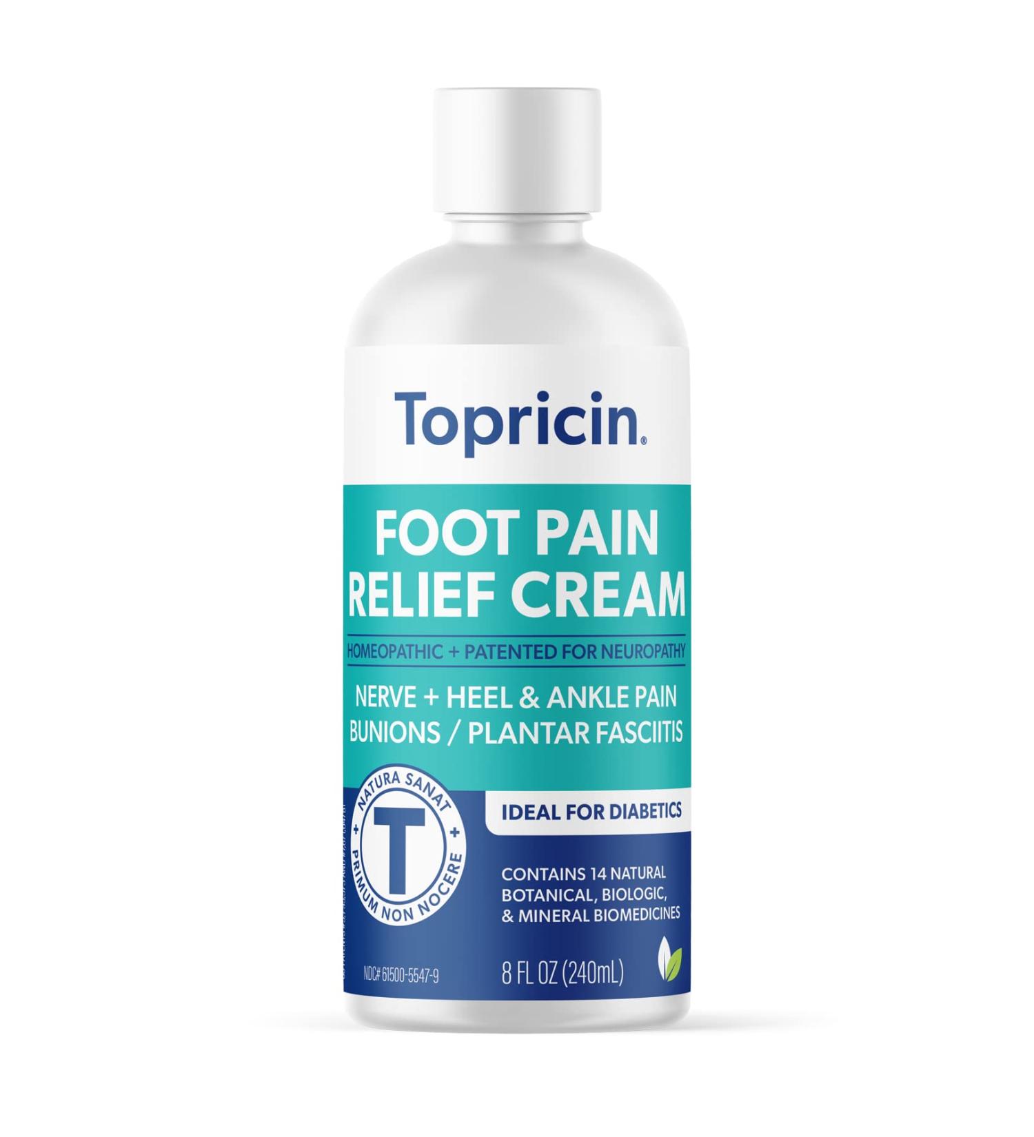 Topricin Foot Pain Relief Cream 8 oz - Effective Pain Relief for Feet | Fast Shipping Worldwide - Buy Online on GoSupps.com