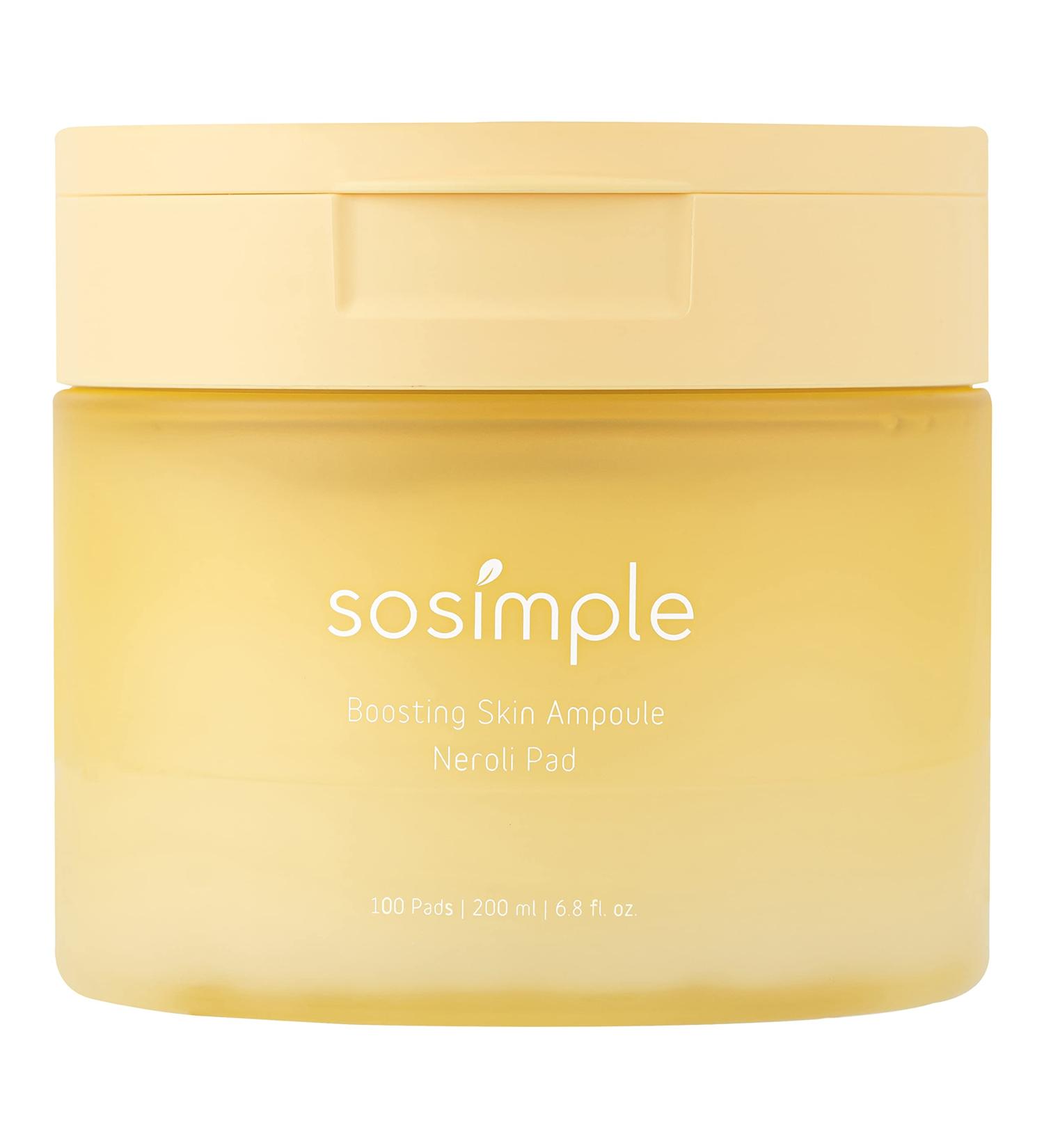 Si Sosimple Boosting Skin Ampoule Neroli Pad 100 Pads | 200ml Vegan Daily Skincare | Natural Beauty Facial Mask & Soothing Serum | Korean Skin Care Solutions - Buy Online on GoSupps.com
