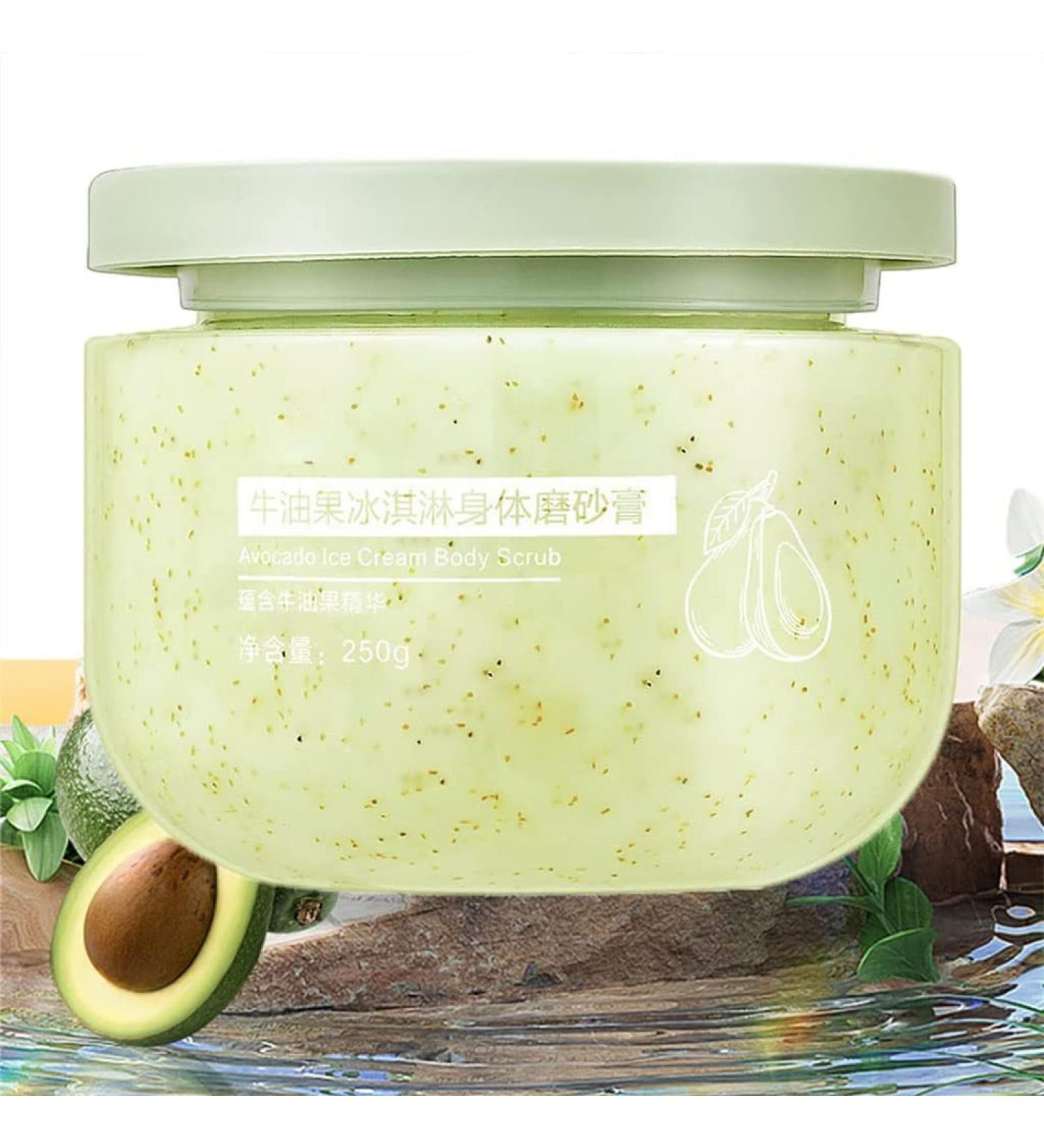 AVO'CURE Squalane Reduce Celluli Body Scrub Deep Exfoliates Organic Body Shower Scrub For Hand Foot Stretch Marks Moisturizing Nourishes Skin (250g) - Buy Online on GoSupps.com