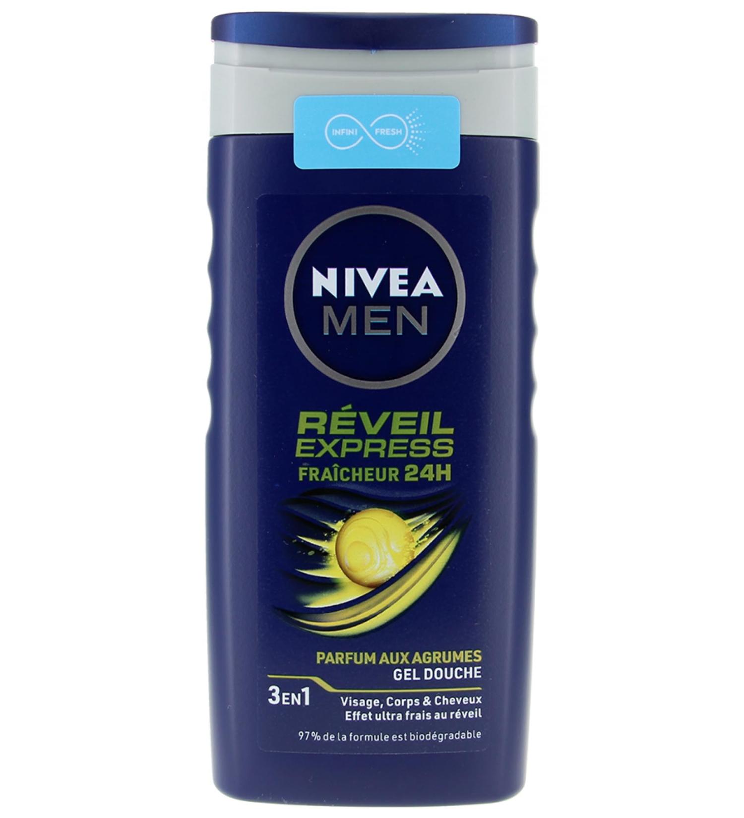 NIVEA Nivea Men R veil Express 24H Freshness Shower Gel 3-in-1 Face Body and Hair 250 ml