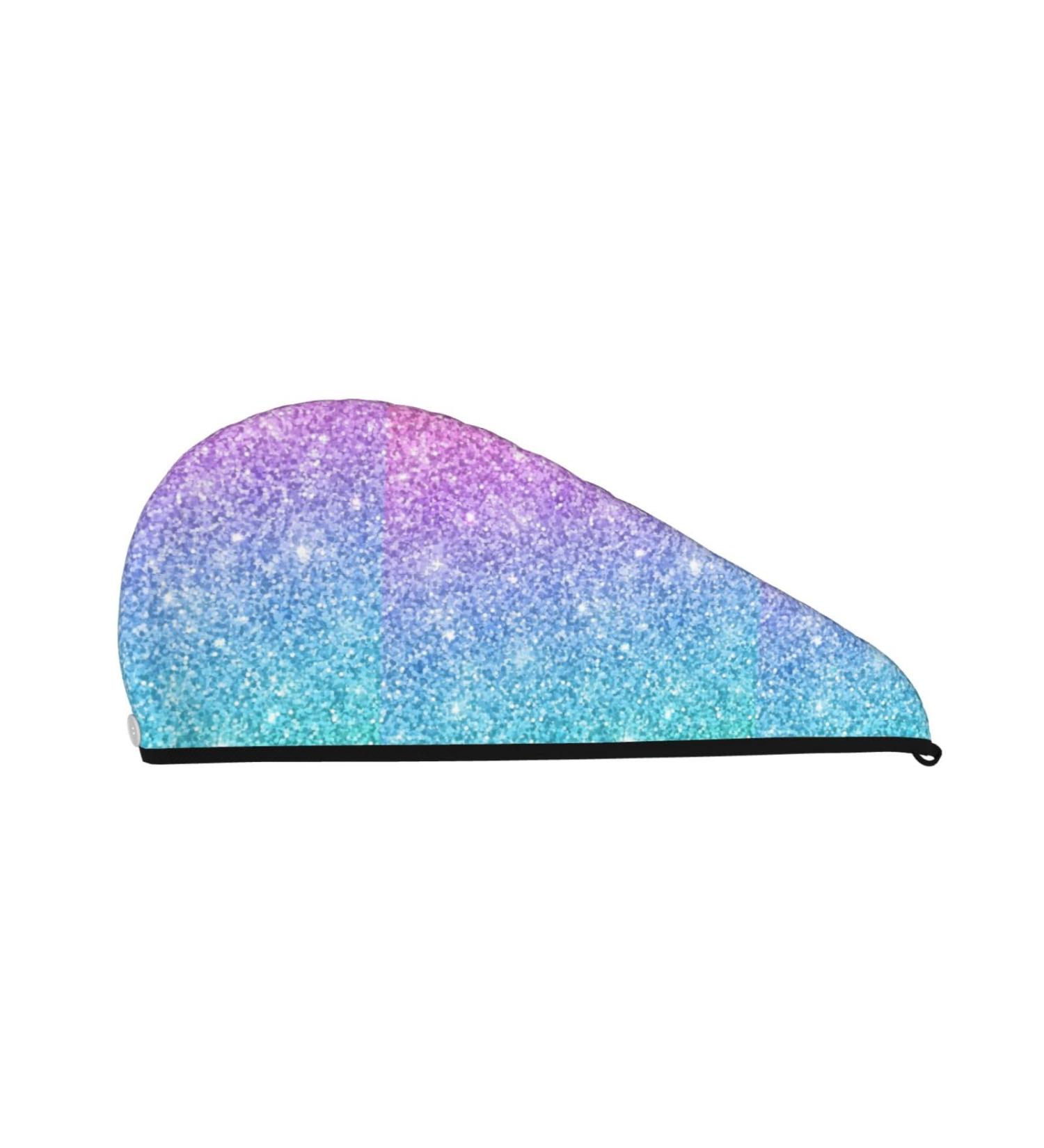 Hair Towel Wrap - Quick Drying Turban with Button | Multicolor Glitter Hair Drying Towel for Fast Absorption - Buy Online on GoSupps.com