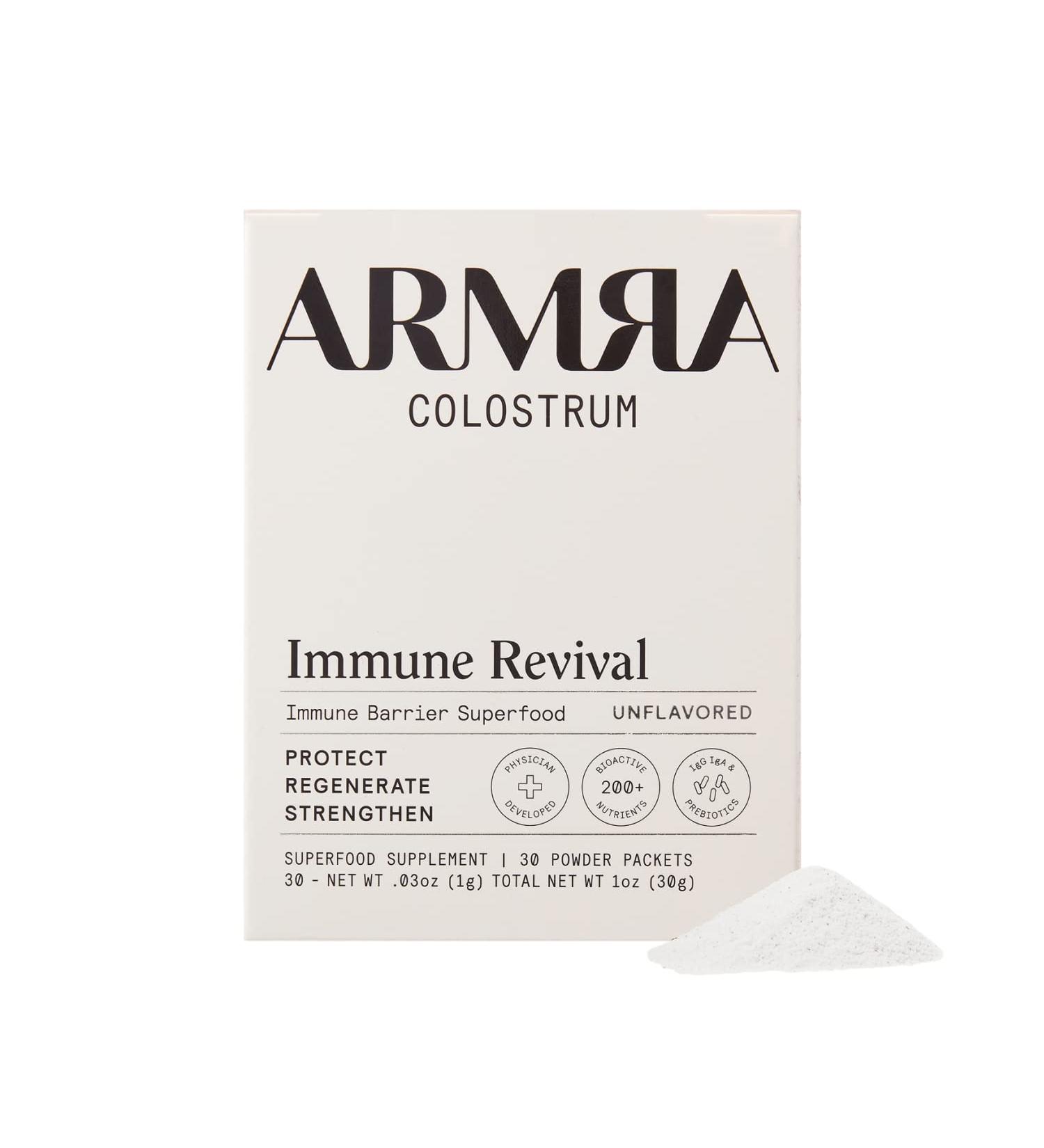 ARMRA Bovine Colostrum Superfood - Grass-Fed | Immune, Gut, Fitness & Brain Benefits | 200+ Nutrients | Potent & Bioavailable | Keto-Certified, Gluten-Free | 30 Packets - Buy Online on GoSupps.com