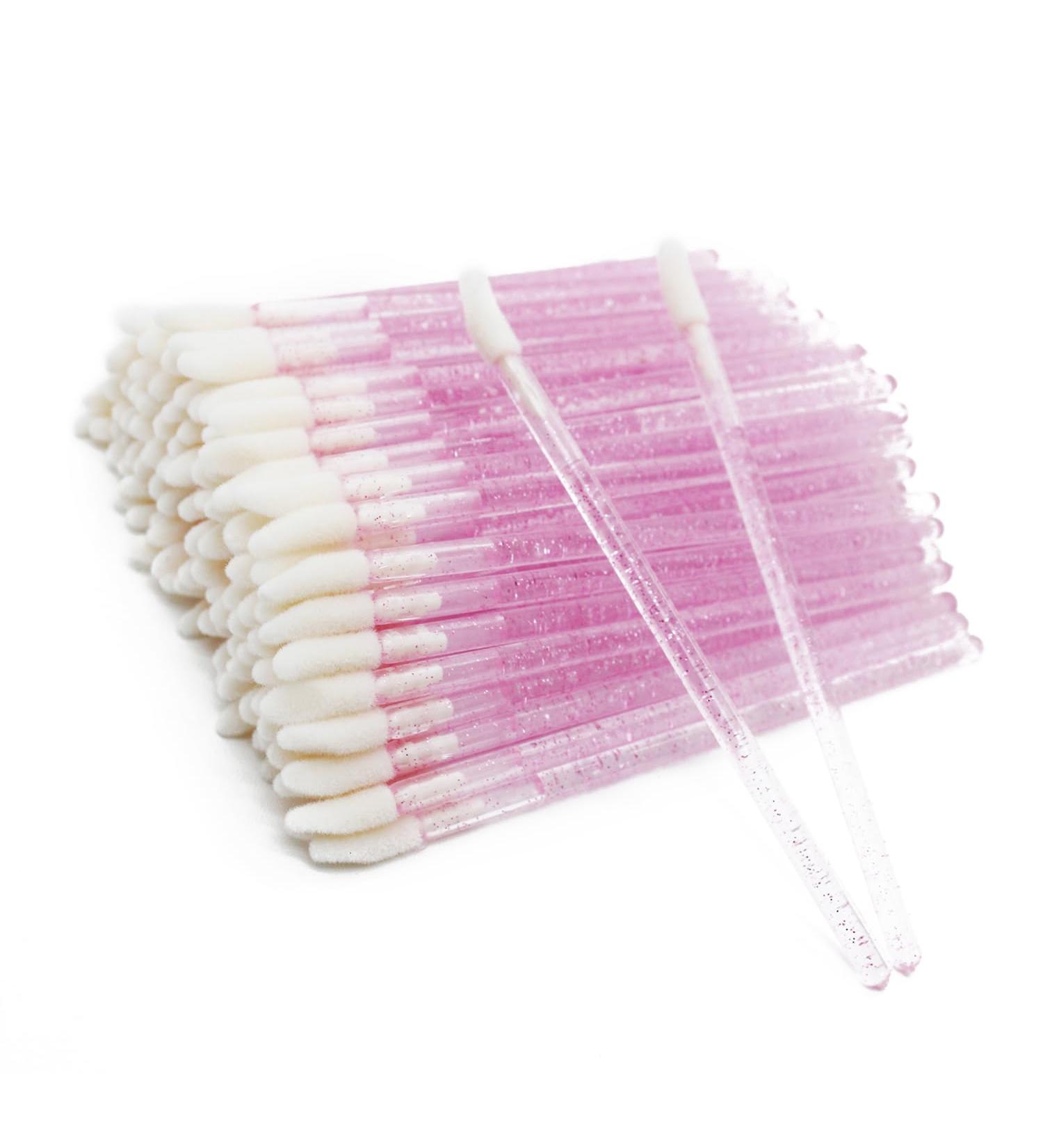 300 Pcs Disposable Lip Brushes - Glitter Crystal Rod Lip Gloss Applicators | Makeup Tool for Lipstick & Lip Scrub - Crystal Pink - Buy Online on GoSupps.com