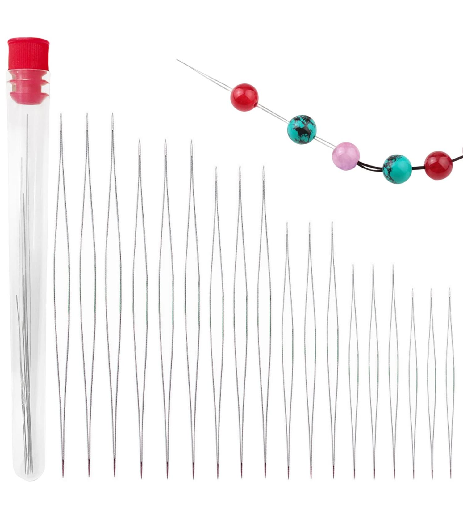 18 PCS Large Eye Beading Needles for Jewelry Making - 6 Sizes Seed Bead Needles and Threader Tool Set by YAWALL - Buy Online on GoSupps.com