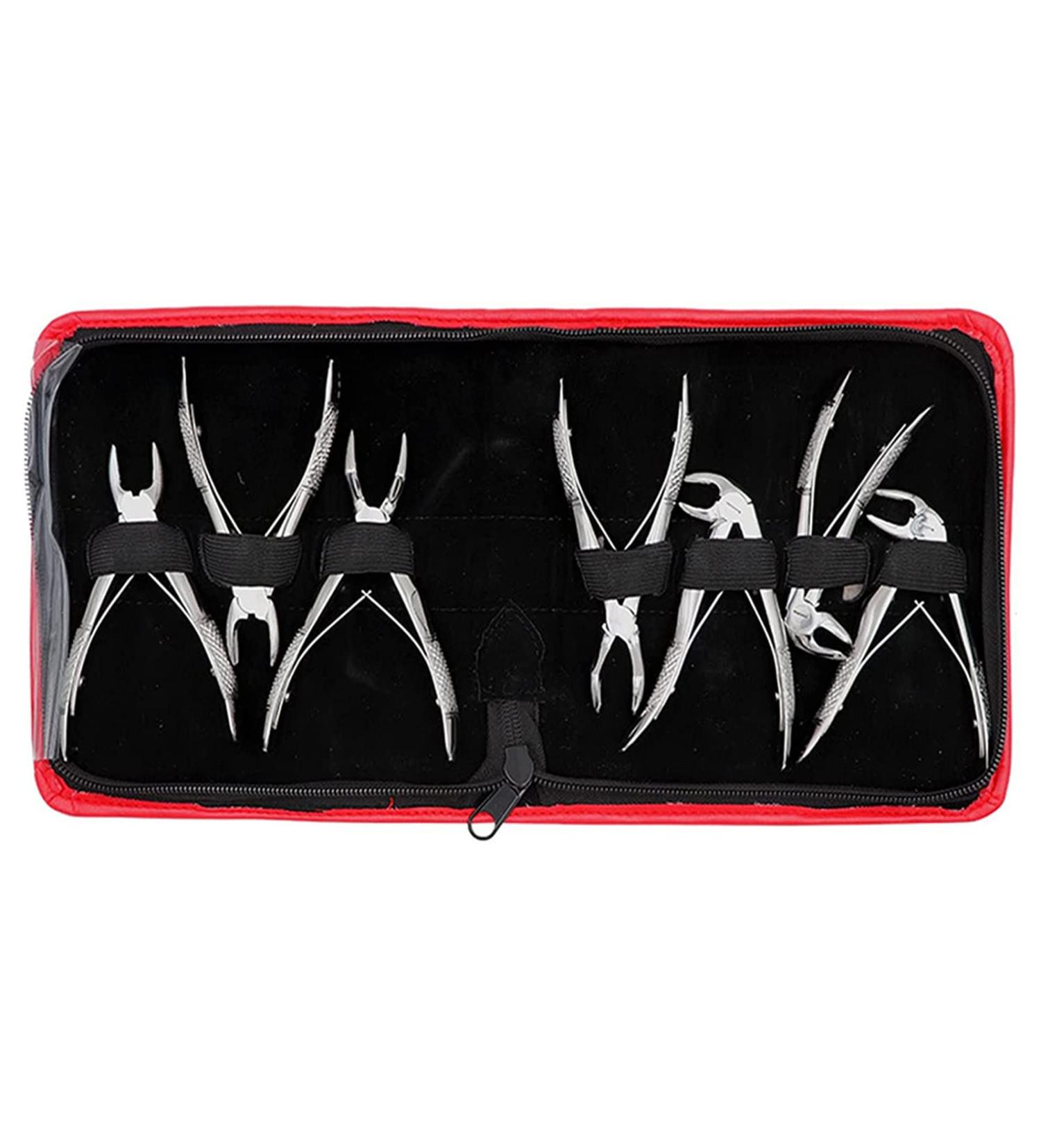 MZLALY DIESS Suit Set - 7 PCs Stainless Steel Tooth Extraction Tongs & Pliers | Professional Dental Tools for Minimally Invasive Procedures - Buy Online on GoSupps.com