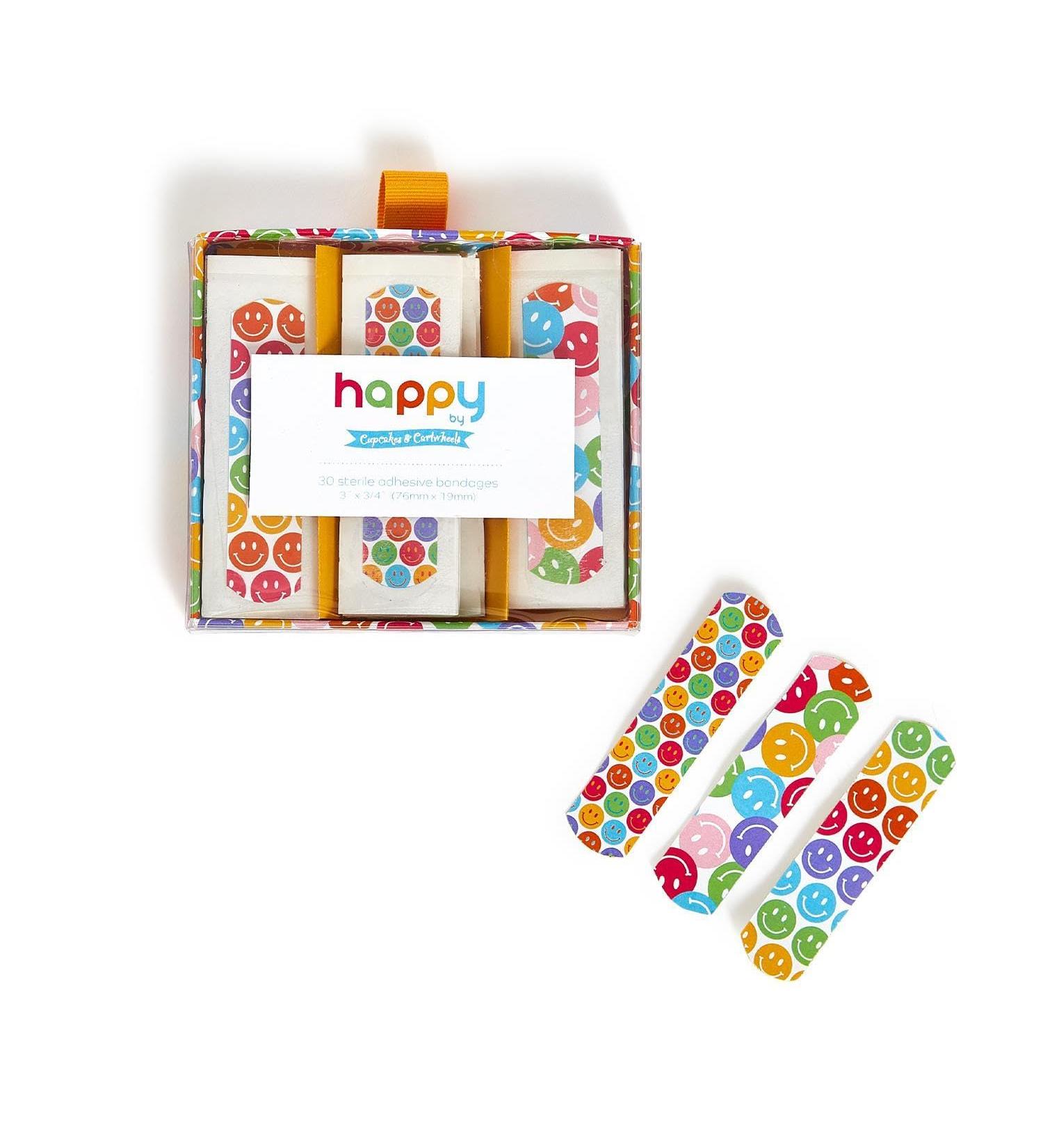 Shop Two's Company Happy Bandages - Gift Box Set of 30 | 3 Fun Patterns 4.25-inch Width Perfect for Any Occasion - International Shipping Available - Buy Online on GoSupps.com