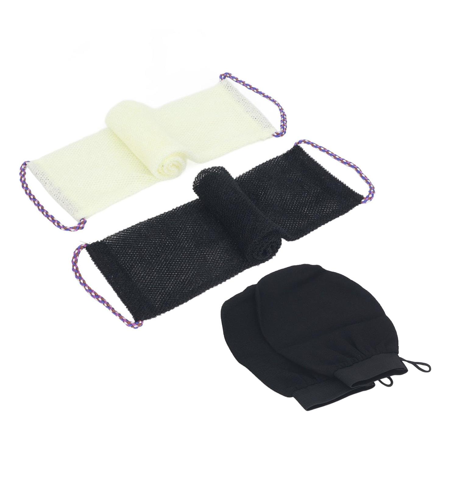 African Bath Sponge Net Bath Sponge Soft Deep Cleansing Exfoliator 2 Hand Straps Quick Drying with Bath Gloves for Hotel Bathroom (DAUZcih30azpdw-12) - Buy Online on GoSupps.com