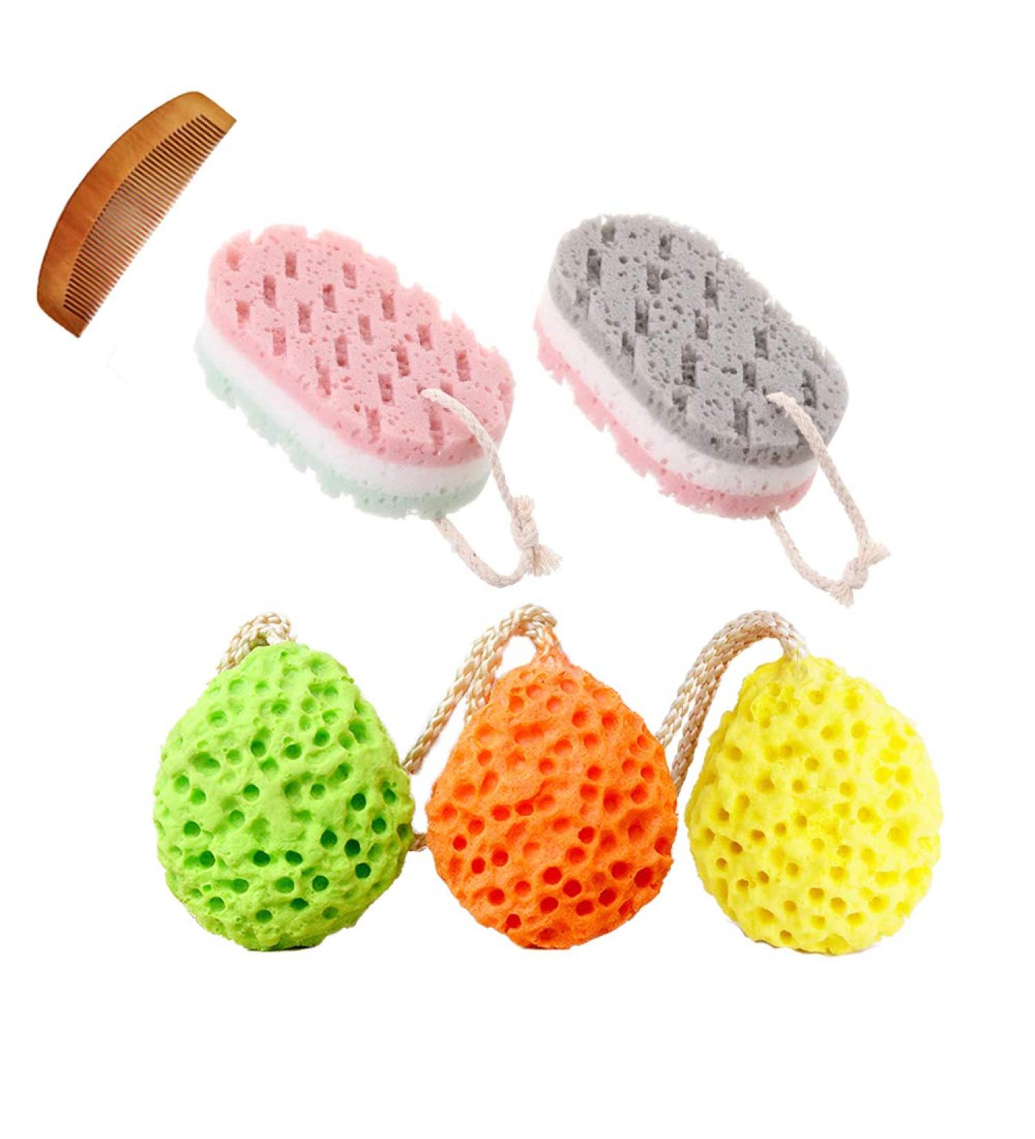 MYHXQ Loofah Bath Sponge Set - Exfoliating Body Scrubber for Men and Women | Shower Loofah Sponge for Body & Back | Back Scrubber for Shower - Set of 2 - Buy Online on GoSupps.com