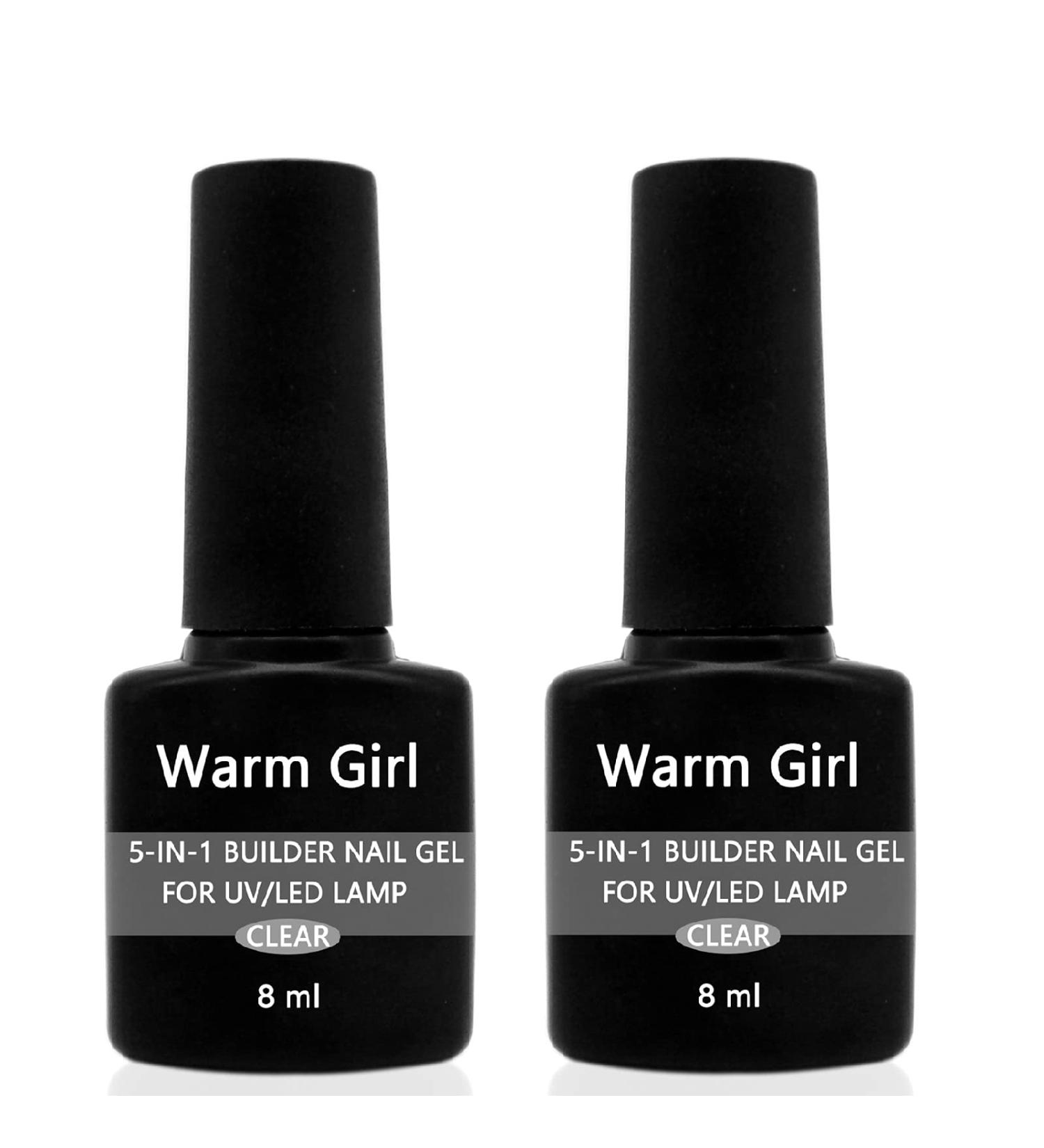 Warm Girl 2PCs 5 in 1 Clear Builder Nail Gels UV/LED Nail Polish for Nail Repair & Extensions | 8ml Professional Nail Strengthener - Buy Online on GoSupps.com