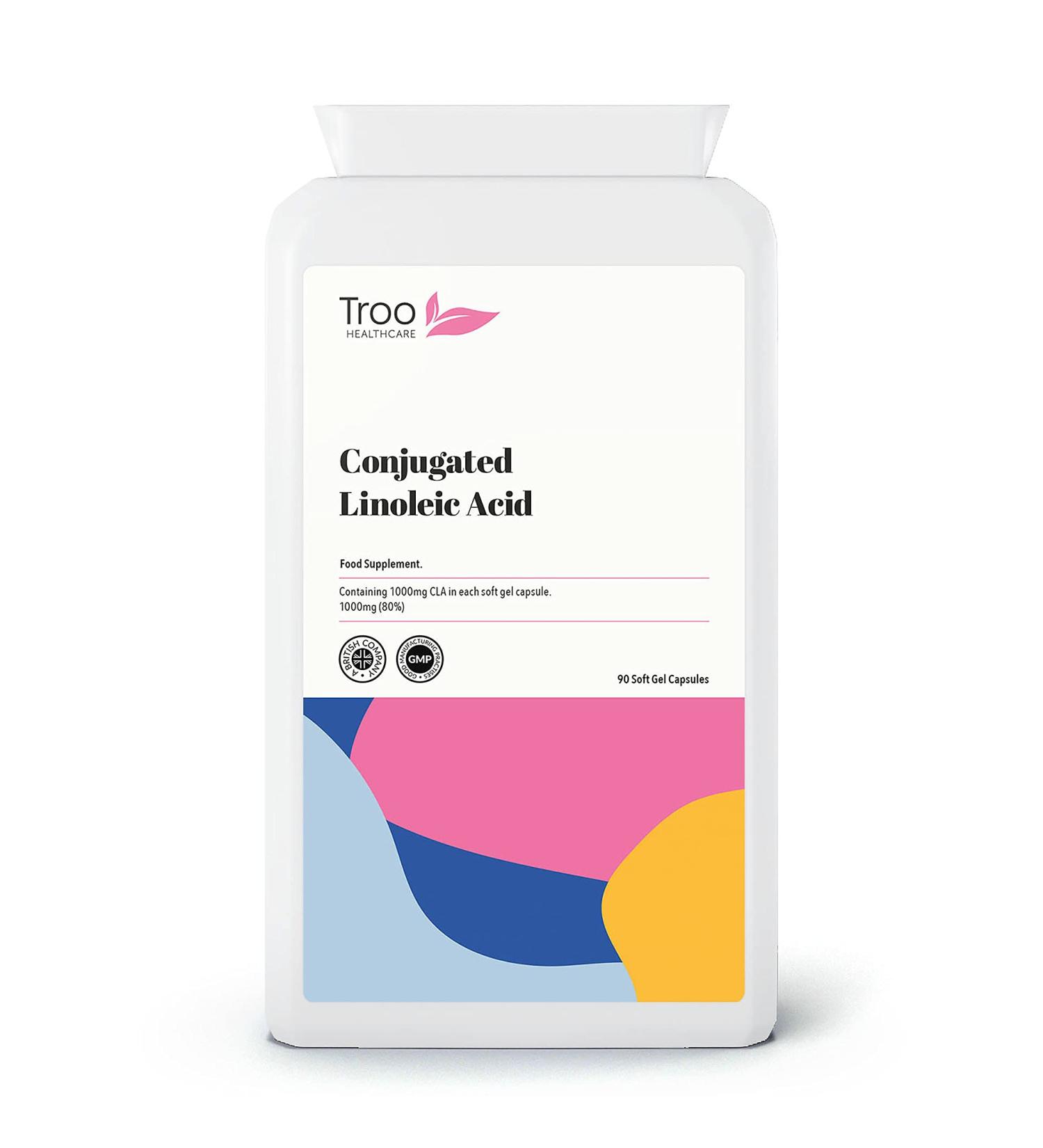 CLA Conjugated Linoleic Acid Supplement 1000mg - 90 Softgels - 80% Active Isomers - Safflower Derived - Men & Women - 3 Months Supply - Buy Online on GoSupps.com