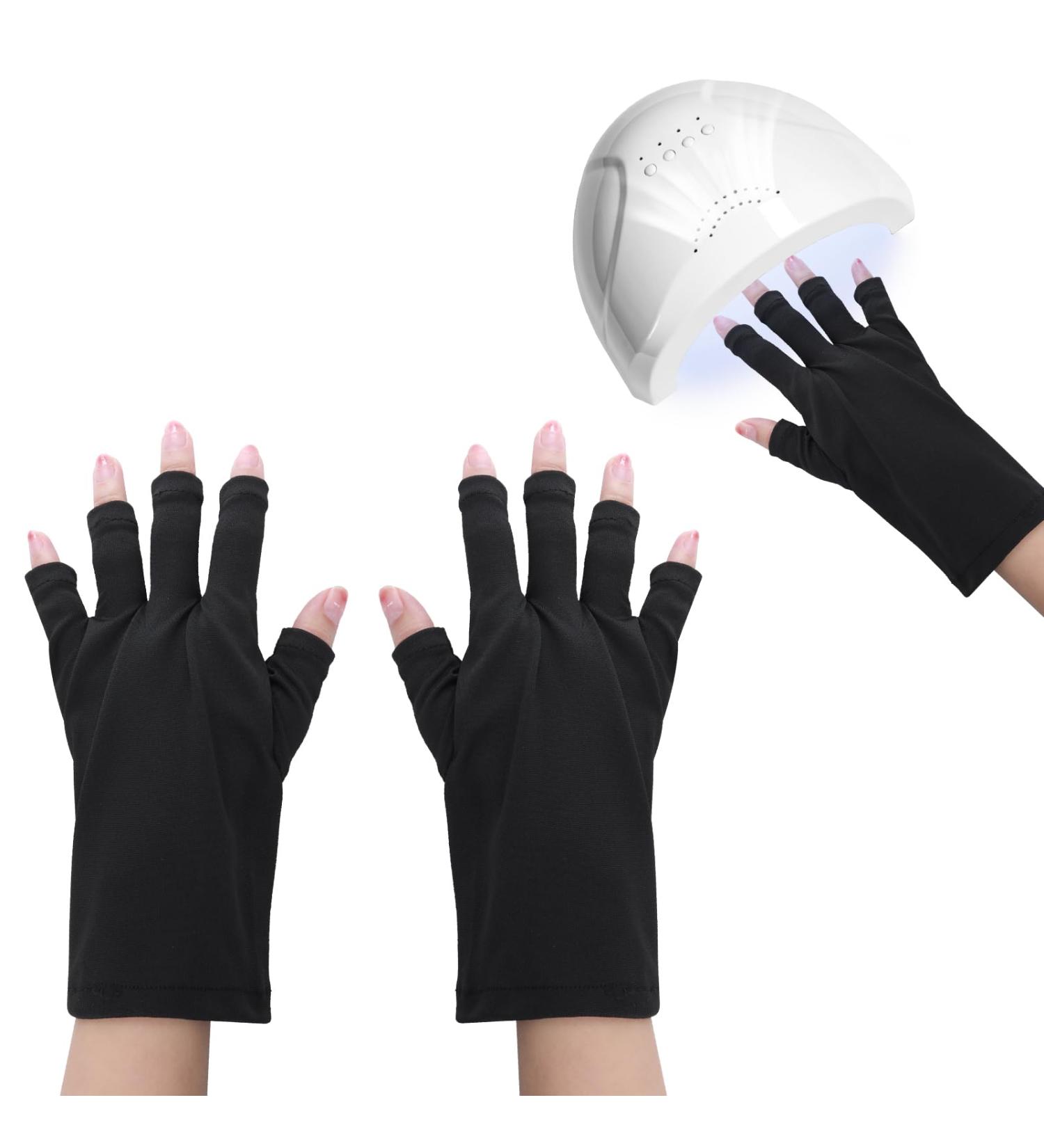 Anti UV Gel Manicure Gloves for Nail Art, Skin Care & Outdoor Protection - Black - Buy Online on GoSupps.com