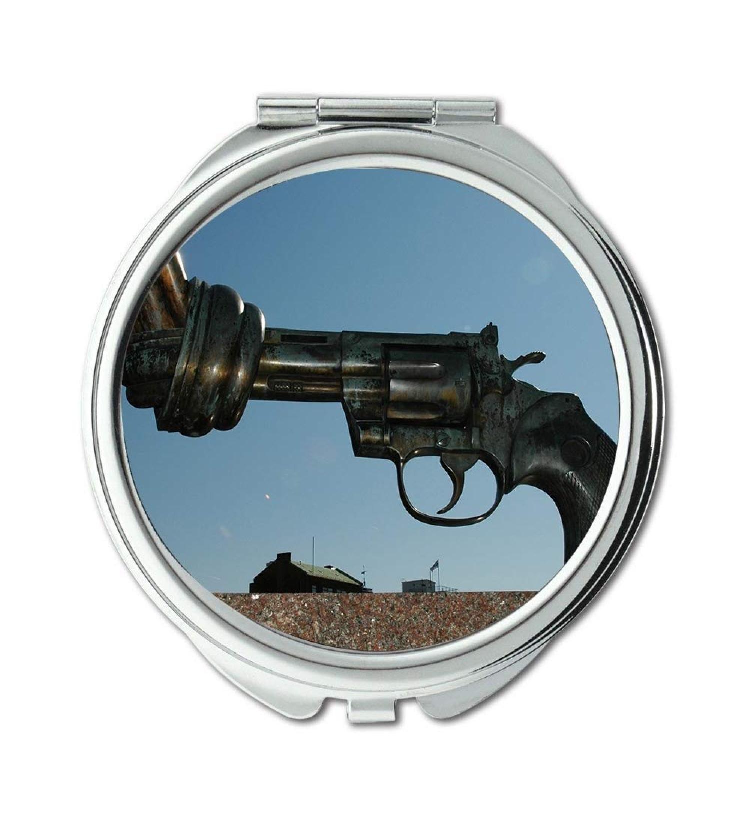 Mirror makeup mirror a pistol for ringo Round Mirror peace no war pocket mirror portable mirror - Buy Online on GoSupps.com