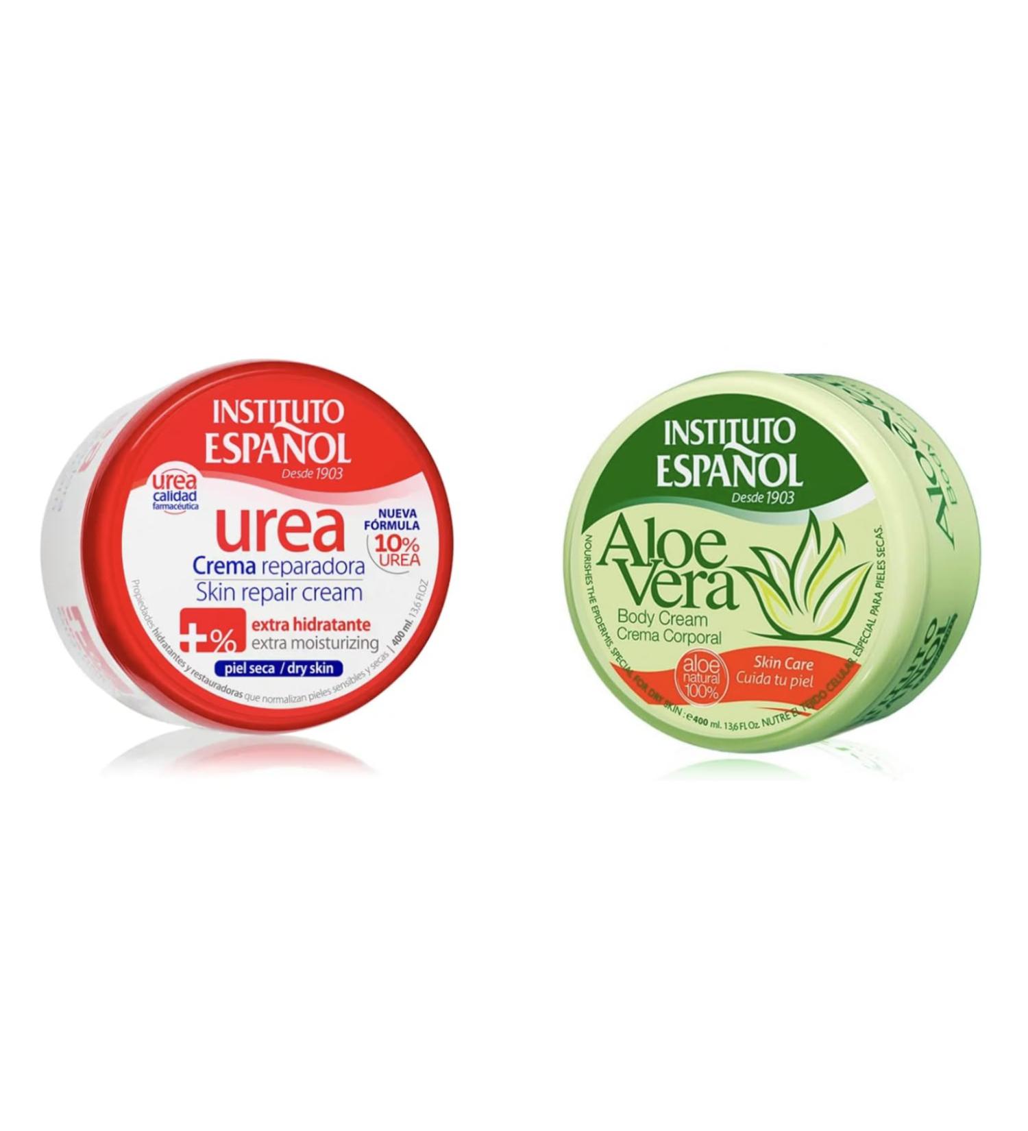 Instituto Espanol Urea Advanced Repair Cream 400ml + Instituto Espanol Aloe Vera Body Cream 400 ml (SET OF 2) - Buy Online on GoSupps.com