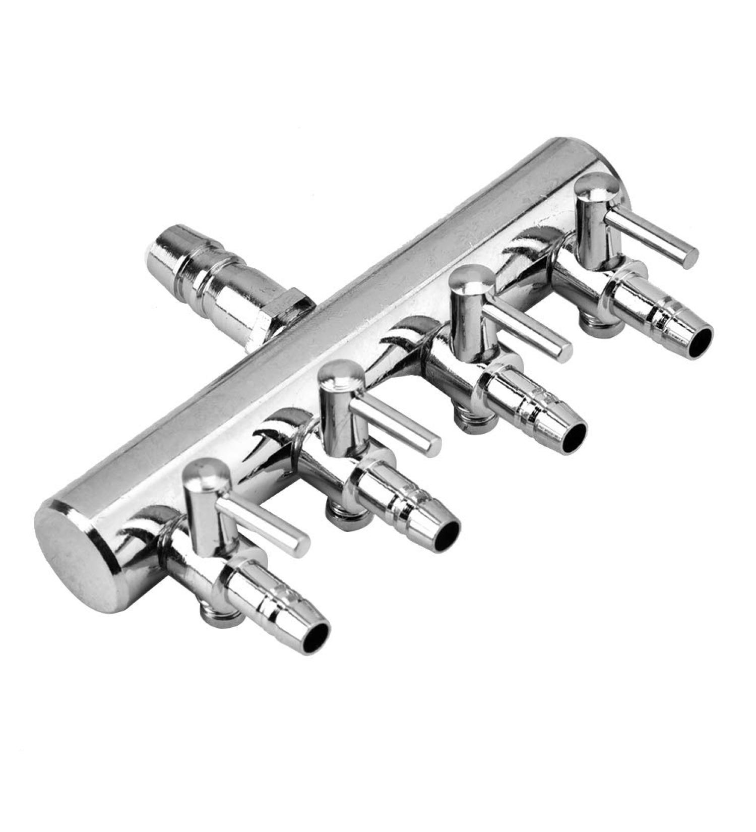 Watris Veiyi Stainless Steel Air Distributor for Aquariums - 2/4/6 Way Adjustable Air Control Valve 8mm Input 4mm Output - Ideal Air Pump Divider - Buy Online on GoSupps.com