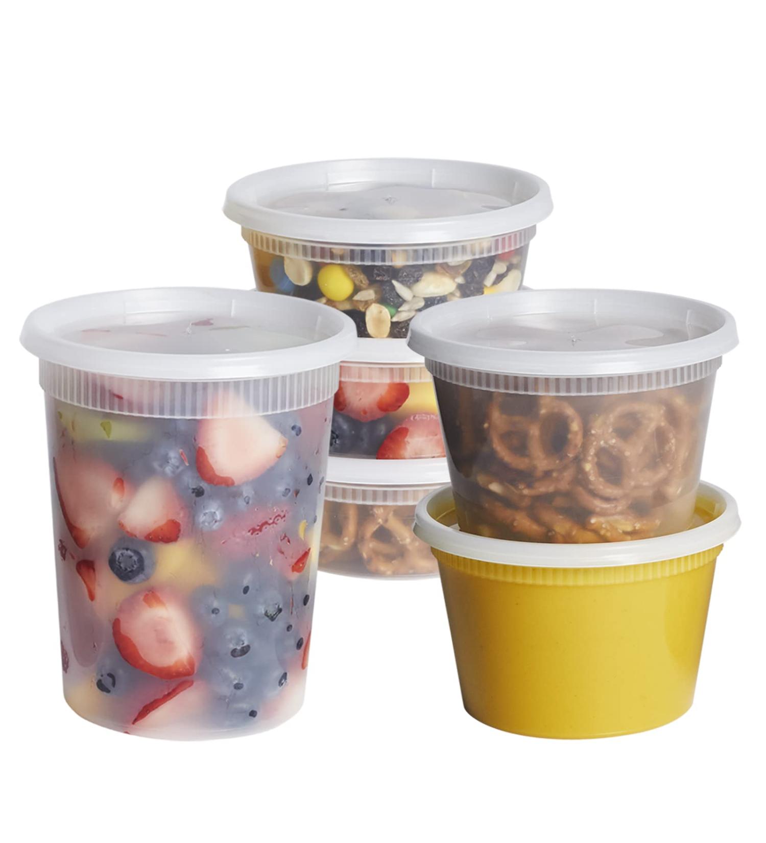 48 Sets Combo Plastic Deli Containers with Airtight Lids - 8oz, 16oz, 32oz - Food Storage/Soup Containers - Buy Online on GoSupps.com