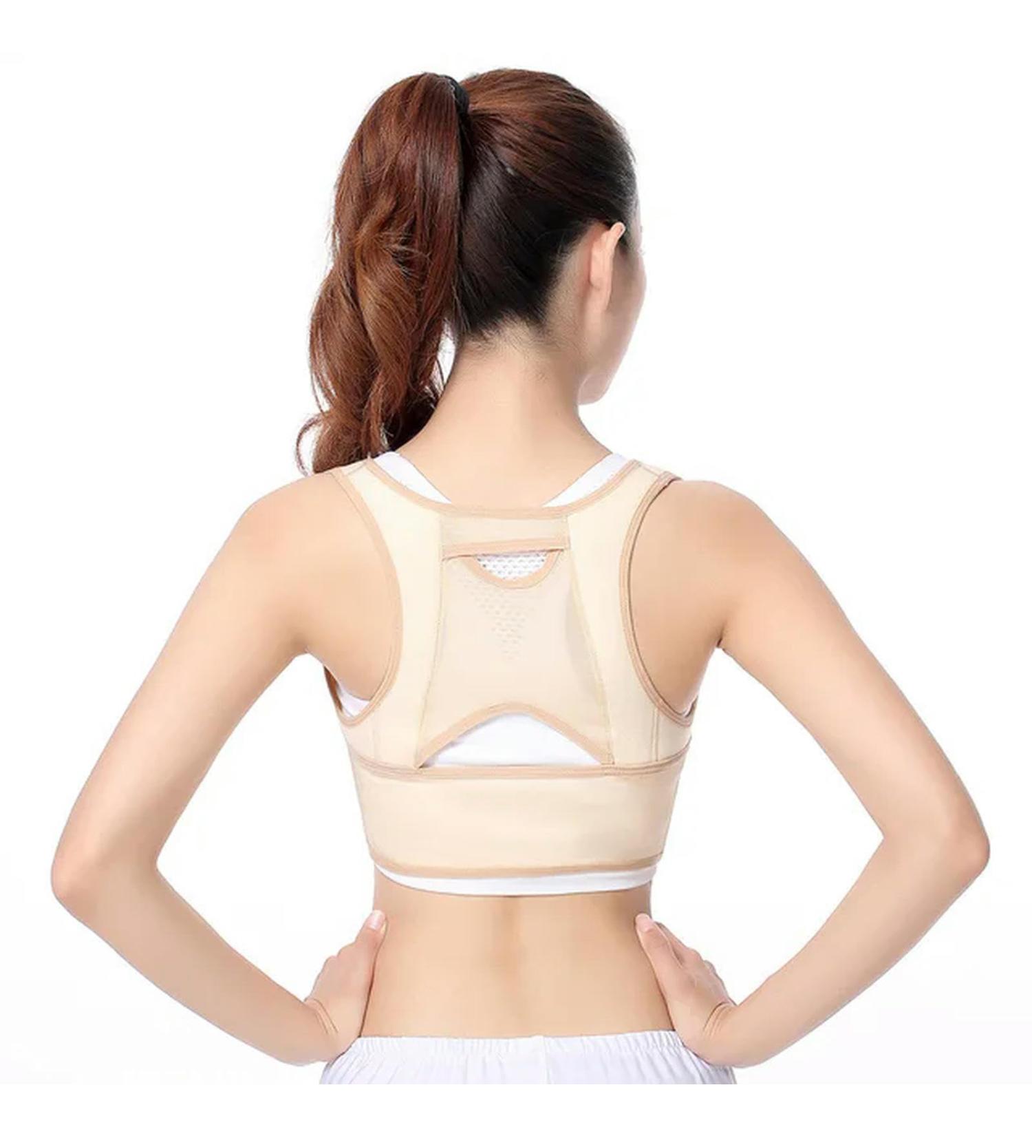 Posture Corrector Adjustable Back Fracture Support Men Women Back Clavicle Spine Shoulder Correction Beige XL - Buy Online on GoSupps.com